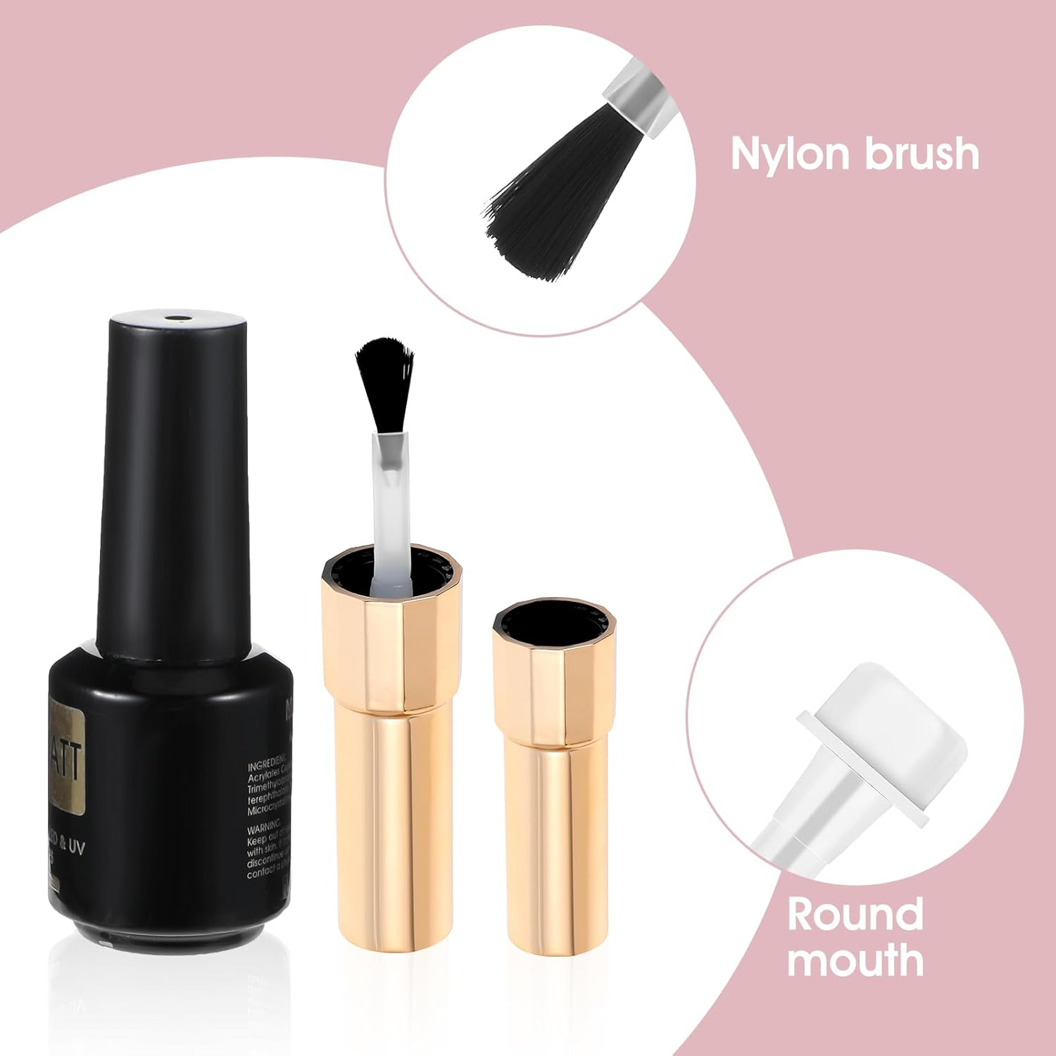 Ptwola Pack of 25 Disposable Replacement Brushes Dipping Powder Nail Art Brush Set with Fine Soft Bristles Nail Polish Brush Set with Handle for Home DIY Salon image number 5