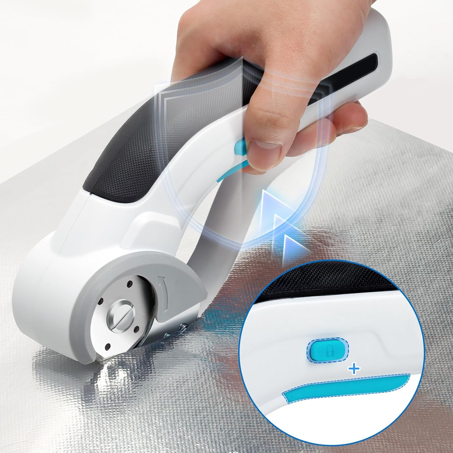 Cordless Electric Scissors Electric Box Cutter Rechargeable Cardboard Cutter Tool with Safety Lock Cordless Fabric Scissors Box Cutter with Blade for Carpet Cardboard Leather Paper Plastic image number 3