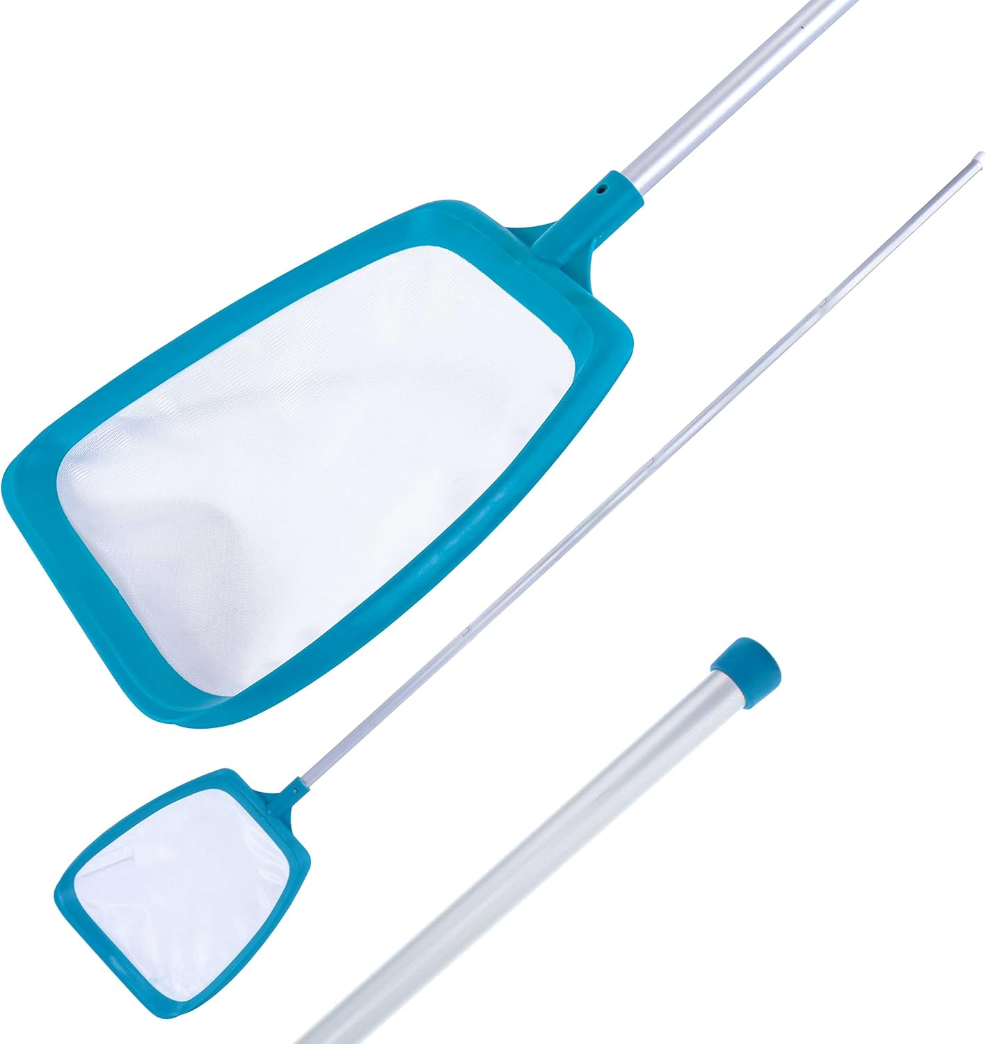 U.S. Pool Supply Swimming Pool 6 Foot Leaf Skimmer Net with 4 Deluxe Aluminum Pole Sections - Ultra Fine Mesh Netting, Clean and Remove the Finest Debris Fast - Pool, Spa, Pond Cleaning Maintenance image number 1