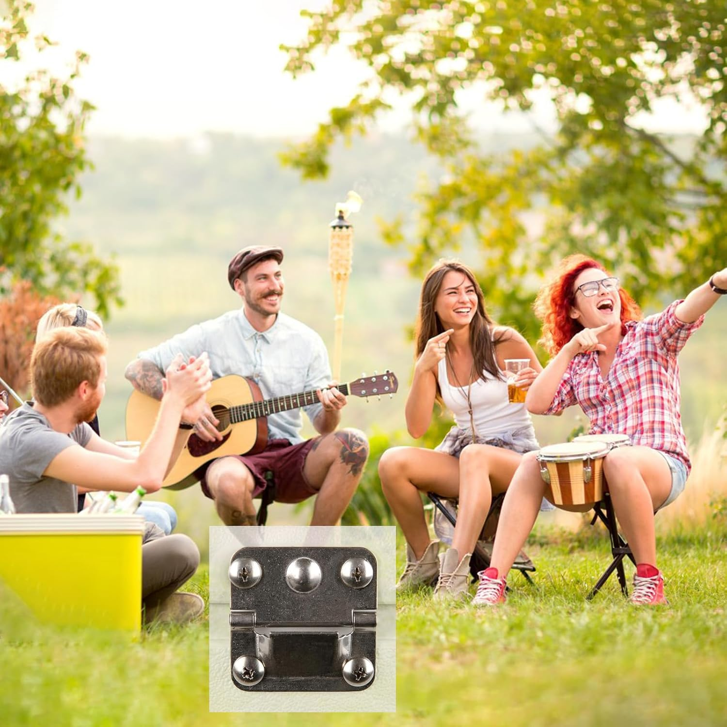 Cooler Hinge Stainless Steel Set Replacement for Coleman Cooler (With Screw Set) image number 4