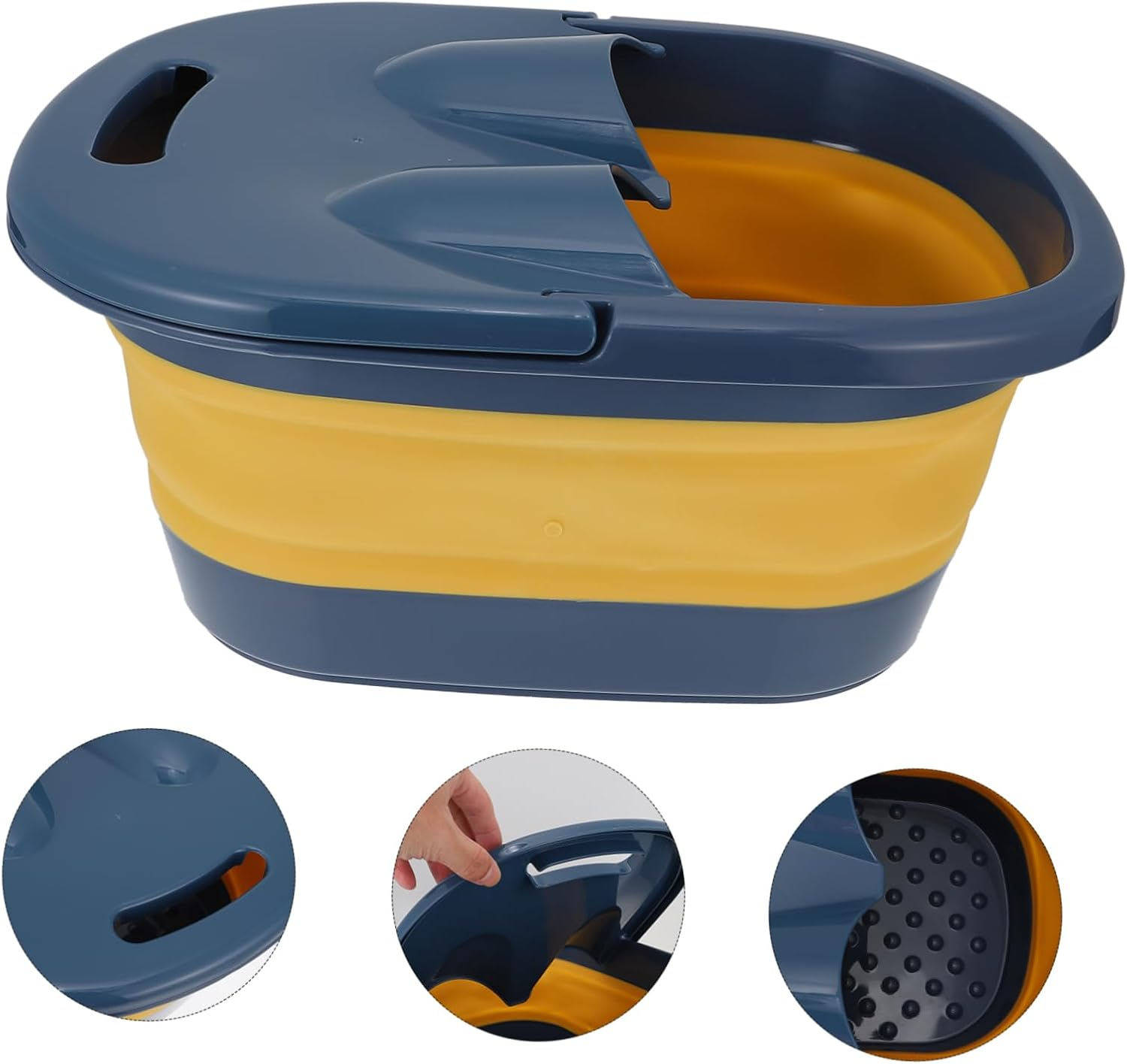 Beatifufu 1Pc Foot Soak Basin Portable Foot Massage Tub for Home Use Temperature Lock Baffle for Relaxation and Fatigue Relief image number 4