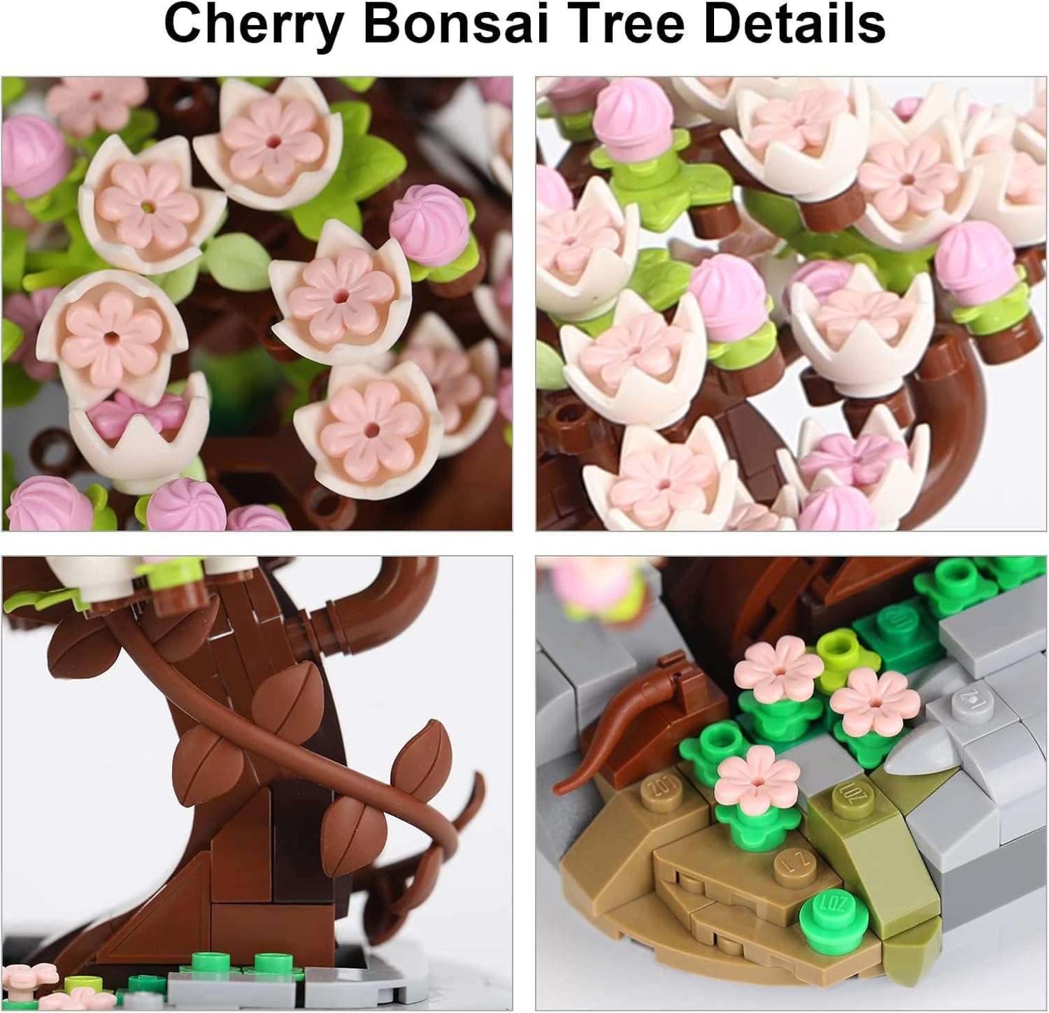Mini Bricks Flowers Bonsai Model 426 Pcs Creative DIY Simulation Mini Particle Flower Botanical Collection Construction Building Toy image number 3
