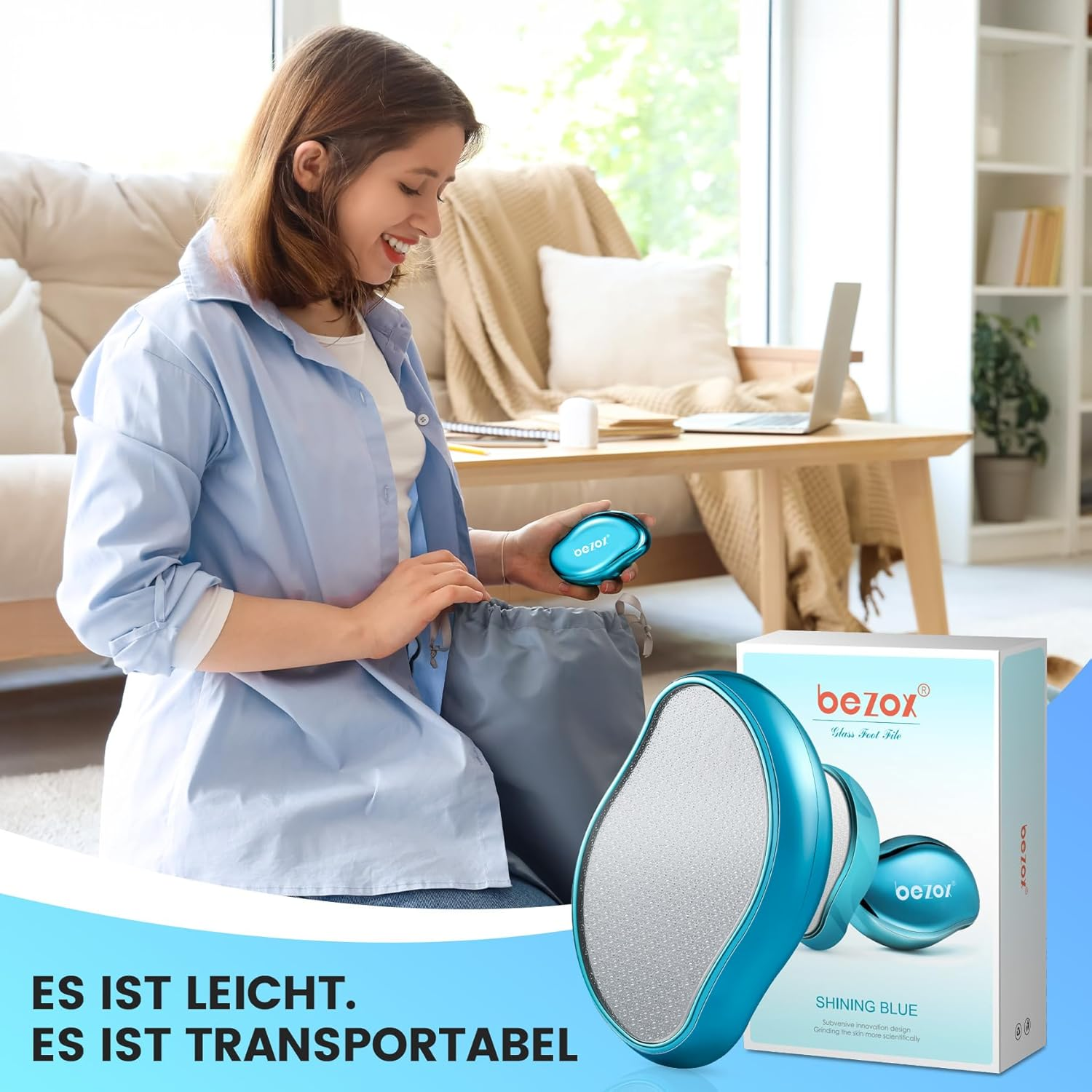 BEZOX 2-In-1 Nano Glass Callus Remover - Effective Nano Glass - Professional Pedicure - Premium Callus File image number 4