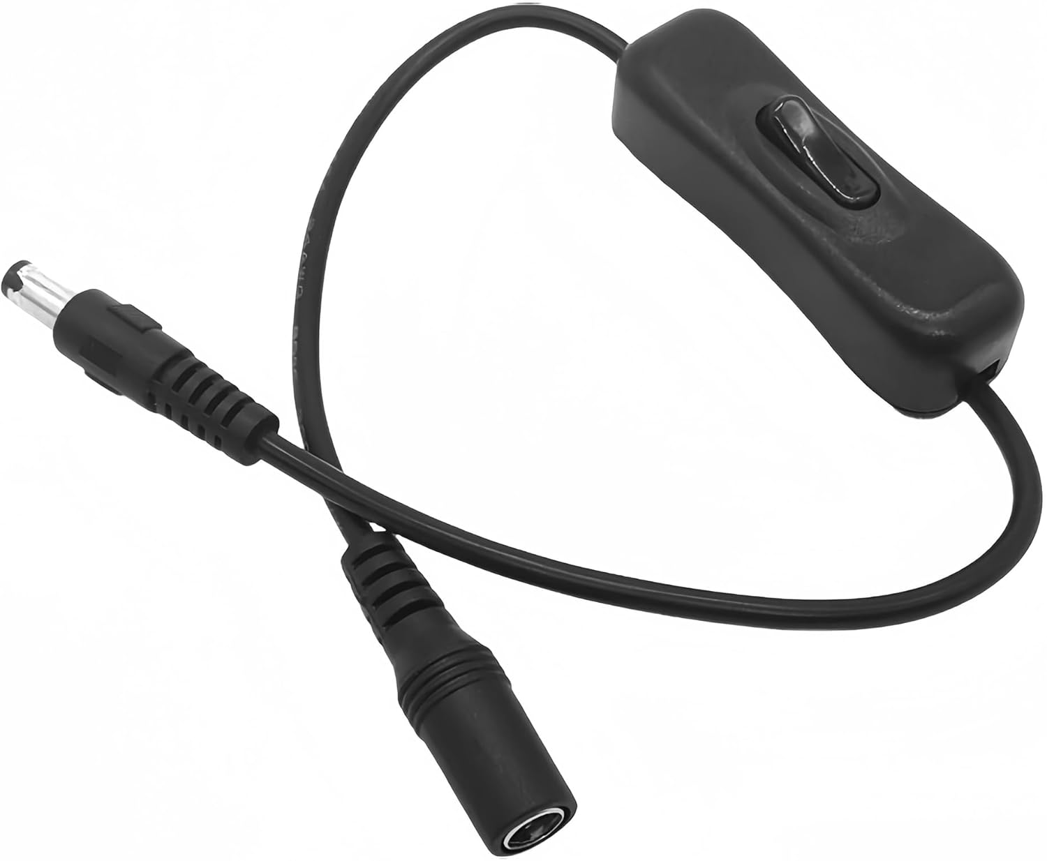 2Pcs 5-24V DC On/Off Switch with 5521DC Male and Female Connectors(Black),22Awg Wire,Easy to Open and Close,For Pc,Tv,Car,5V 12V 24V LED Strips