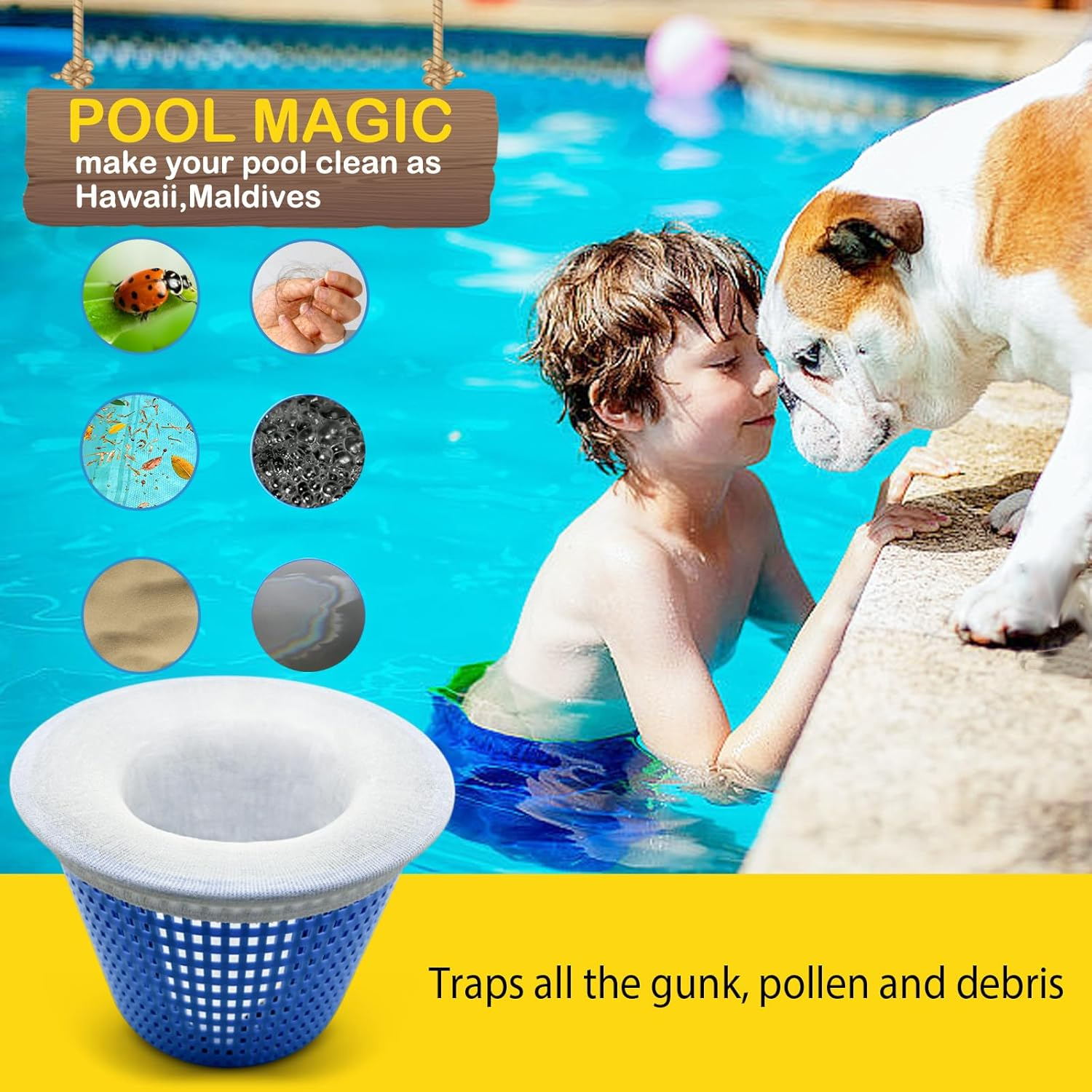 50 Pack Pool Filter Socks for Pool Skimmer, Pool Skimmer Socks for Inground Pool or above Ground Pool Filter, Ultra Fine Mesh Screen Liner Skimmer Basket Sock Scum Sock Saver, Debris Leaves Catcher image number 3