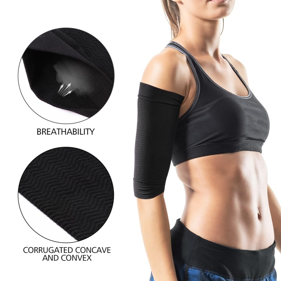 Mobestech 2 Pair Arm Sleeves Compression Shaper Sleeves for Slimming and Scar Covering Elastic for Workout Skin-Friendly image number 2