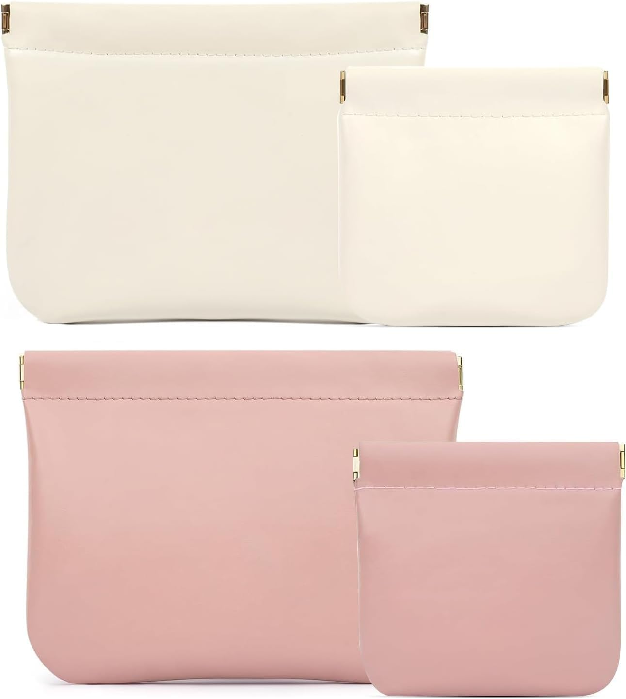 4Pcs Purse Pouches, Small Makeup Bag for Purse Mini Pocket Cosmetic Bags for Women Snap Closure Organizer Pouch for Lipstick Cosmetics Headphones Jewelry image number 5