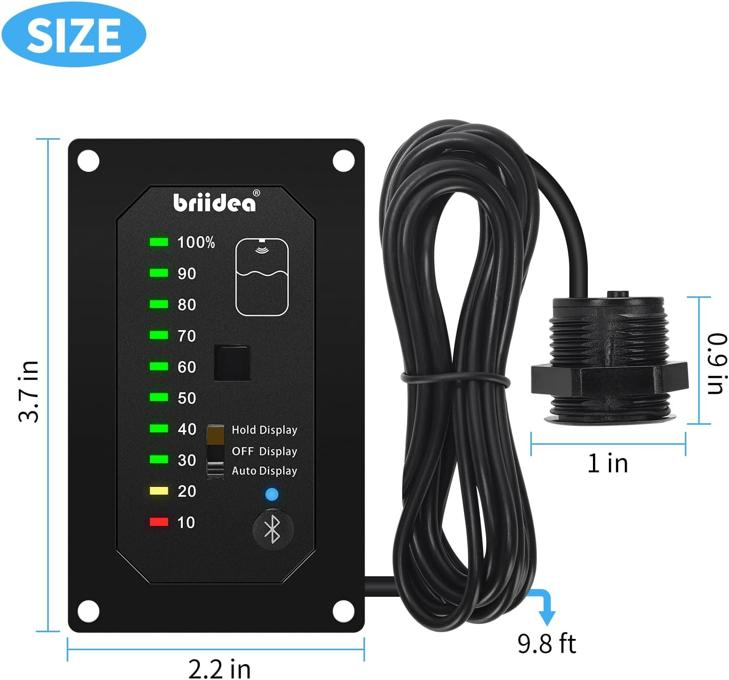 Briidea Bluetooth RV Water Tank Level Sensor Monitor Indicator with App & LED Display, Precise Detection, Auto-Sense Modes, Ensures Water Supply for Rvs, Boats, Caravans image number 6