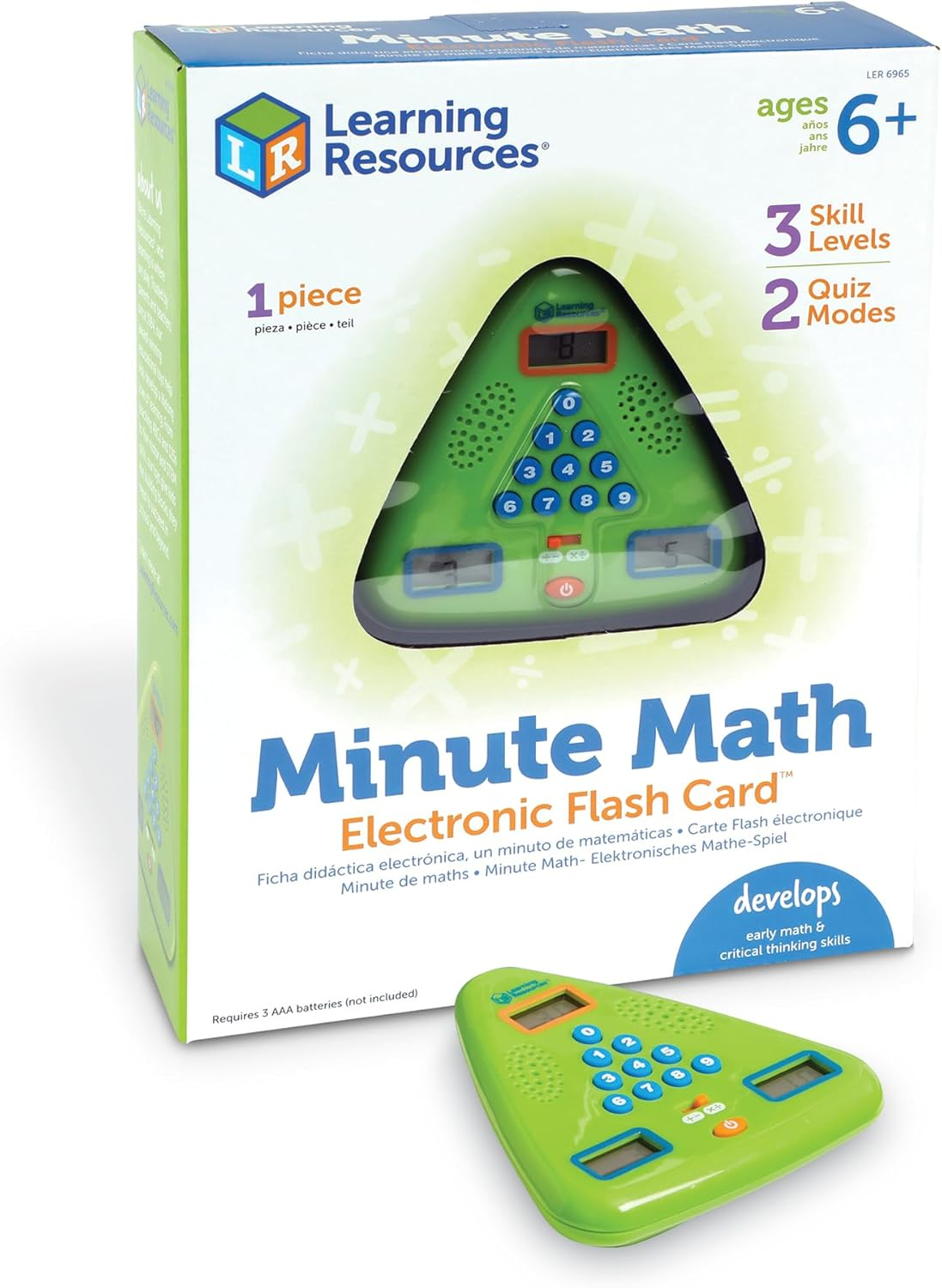 Learning Resources Minute Math Electronic Flash Card, Homeschool, Early Algebra Skills, 3 Difficulty Levels, Ages 6+ image number 3