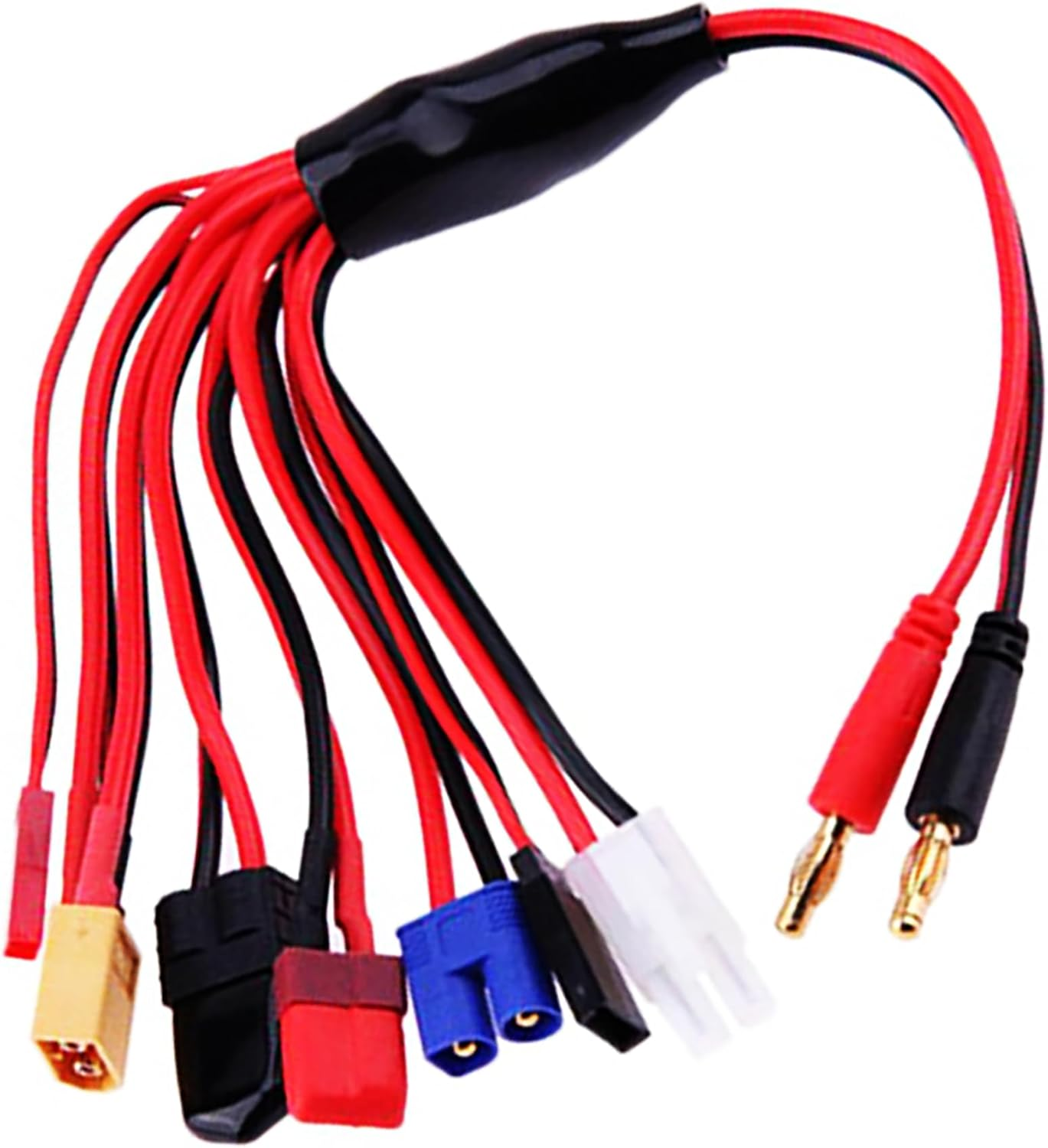 Tunghey RC Lipo Battery Charger Adapter Connector Splitter Cable, 8 in 1 Octopus Convert Wire to 4.0Mm Banana Plug Compatible with TRX, Tamiya, EC3, JST, Futaba, XT60, T- Dean image number 4