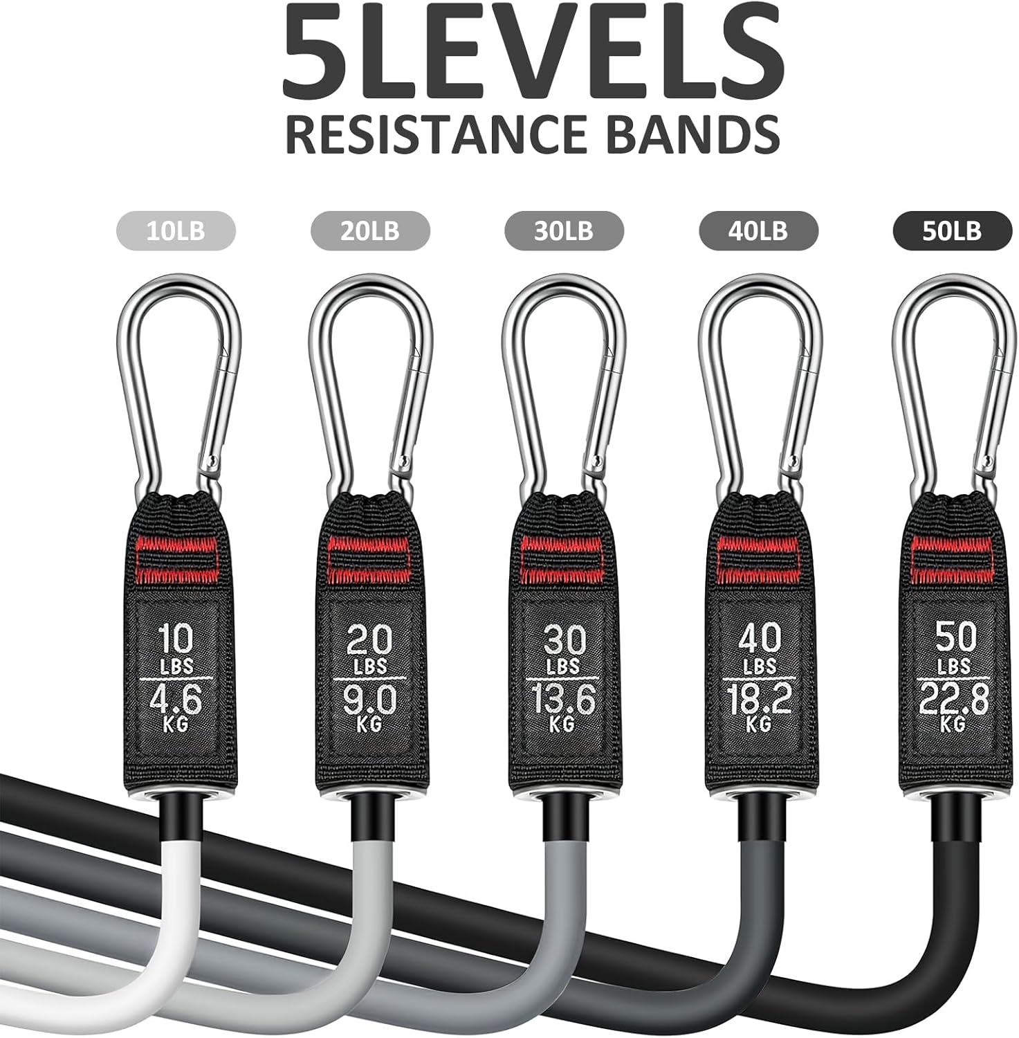 LEFAFA Resistance Bands Set, 150LBS Exercise Bands with Handles for Men and Women, Workout Bands with Door Anchor and Legs Ankle Straps, for Muscle Training, Physical Therapy, Shape Body, Yoga (Black)