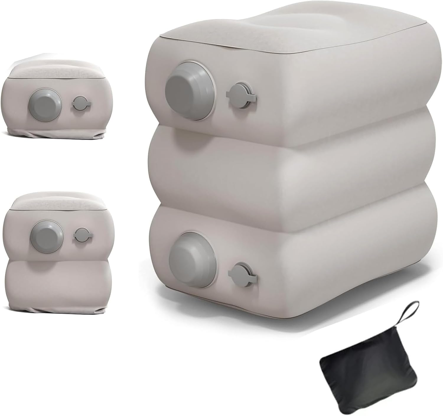 Lejapwat Travel Inflatable Foot Rest, Adjustable Height Leg Rest Pillow with Bag for Airplane, Car, Trains, Home, Office image number 5