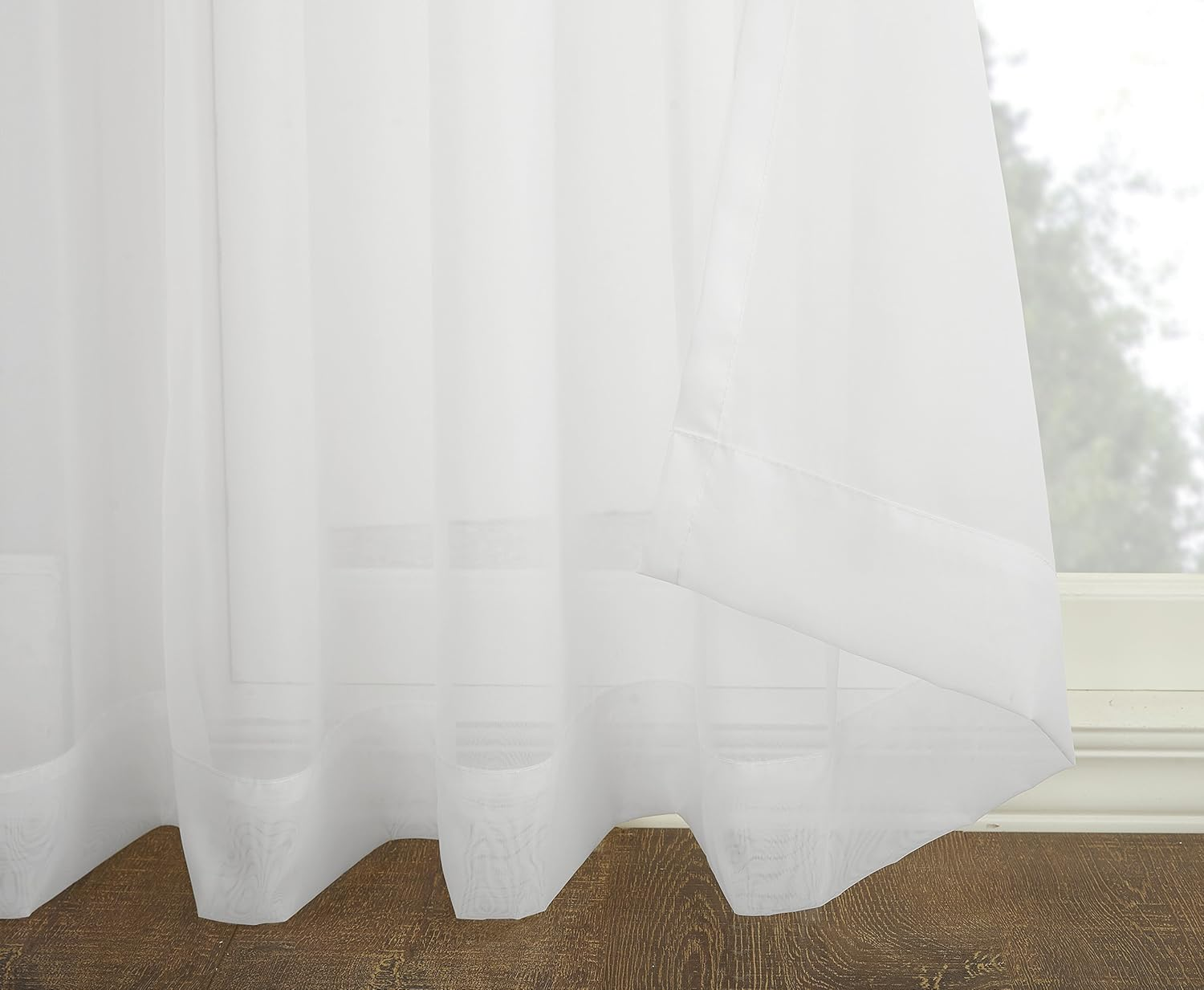 No. 918 Emily Sheer Voile Grommet Sliding Patio Door Curtain Panel, 100" X 84", White image number 3