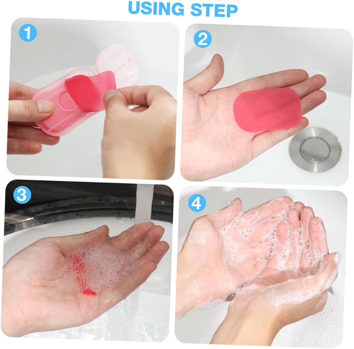 INOOMP Travel Soap Sheets Set 12 Boxes of Portable Foaming Soap Paper for Hand Washing Rose Jasmine Lavender Milk and Orange Scents for Camping Hiking and Outdoor Activities image number 1