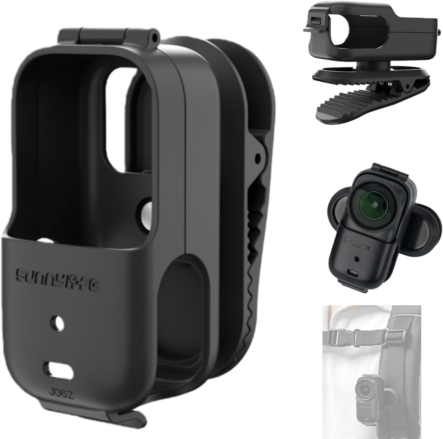 DGBAY Backpack Mount Clip for DJI Osmo Nano,360 Rotation Horizontal Vertical Quick Release Mount Hat Camera Clip for Backpack Compatible with DJI Nano Accessories image number 6