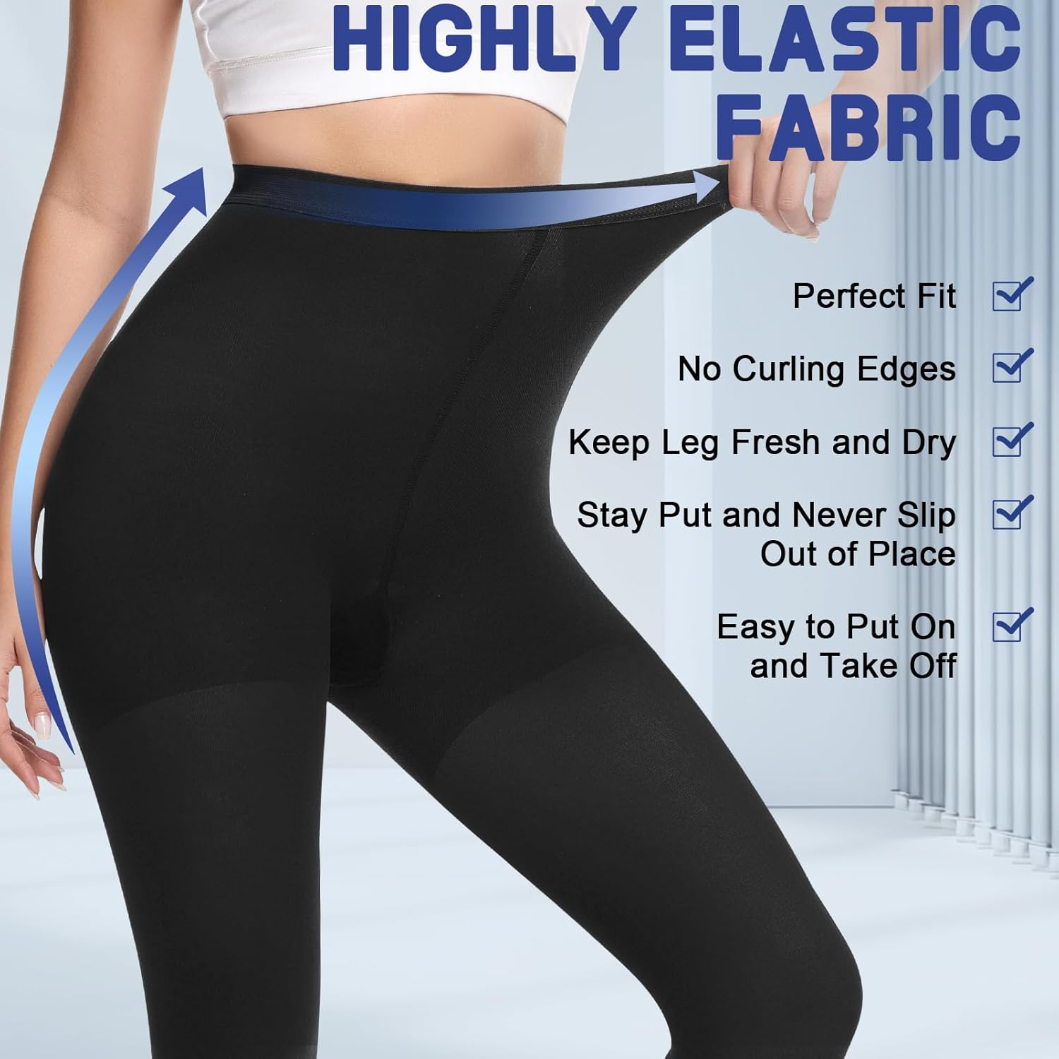 Beister Medical Compression Pantyhose Women & Men, 20-30Mmhg Open Toe Thigh High Compression Tights Graduated Support for Varicose Veins, Edema, Flight, DVT image number 6