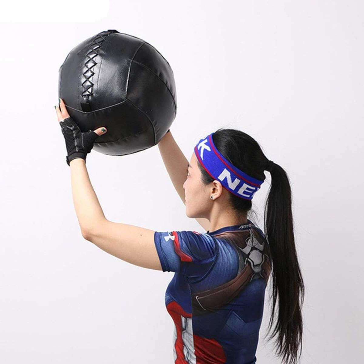 AIMALL Non-Elastic PU Medicine Ball for Balance and Stability, Soft Squat Wall Ball for Strength Training Workouts, Available in 2.2 to 11 Lbs Sizes image number 2