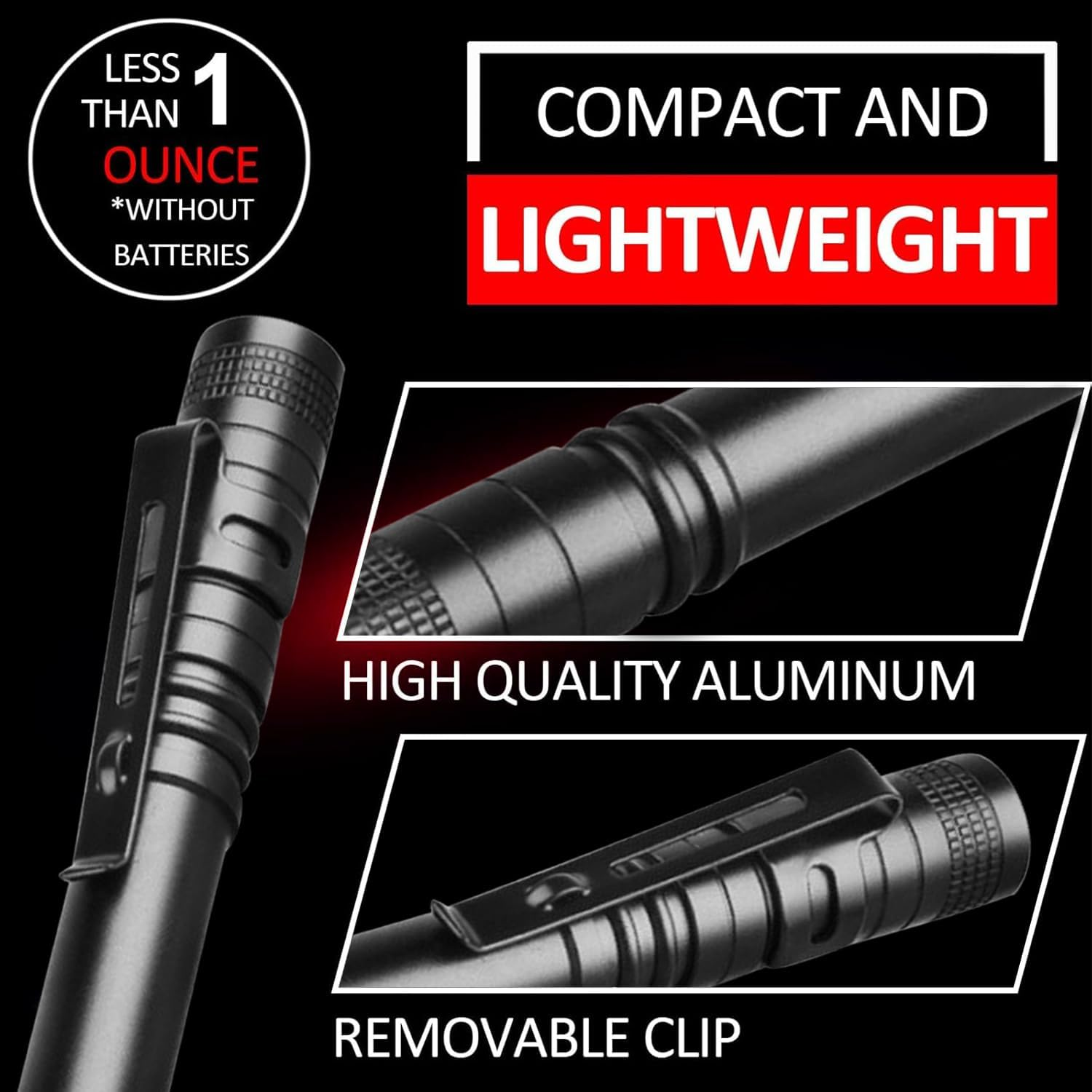 HYVCZP 4 Pcs Red Light Flashlight Red Light Pen Light Flashlight Super Bright Red LED Flashlight Red Torch for Aviation, Astronomy, Night Observation image number 1