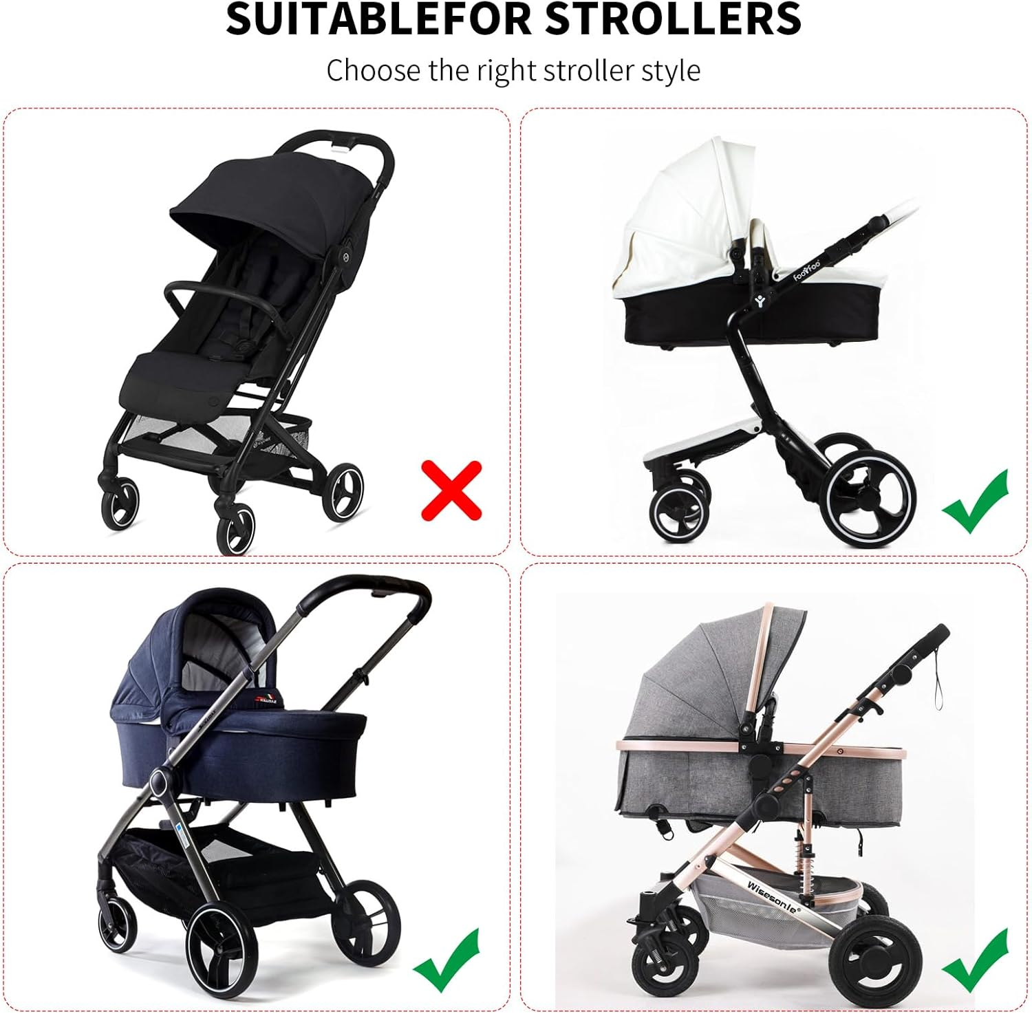 Pram Sun Shade, Universal Buggy Sun Shade Cover, Sunshade Canopy for Pushchair Portable Installation, Baby Stroller Shade Uv Protection with Skylight Design (Black) image number 1