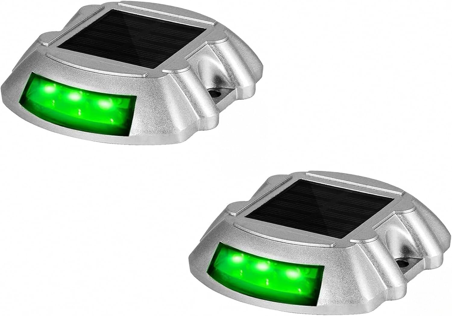 Extra Bright Solar Deck Lights Green Waterproof with 6 LED Driveway Safety Light for Pathway [2 Pack] image number 2