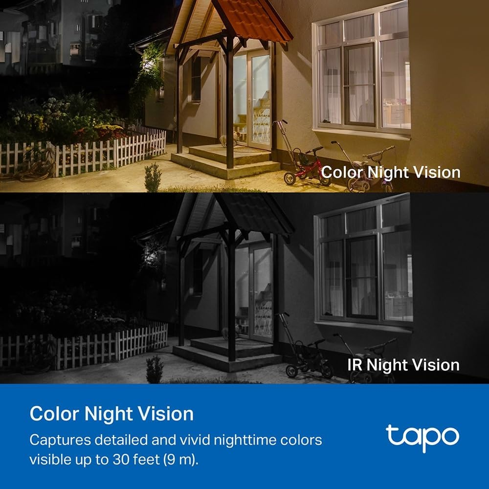 Tapo Tp-Link Smart Home Battery-Powered Indoor/Outdoor Security Camera, Wireless, 2K 3MP, IP65, Colour Night Vision, Person Detection, Notification, No Hub Required, Microsd Card Slot (Tapo C410)