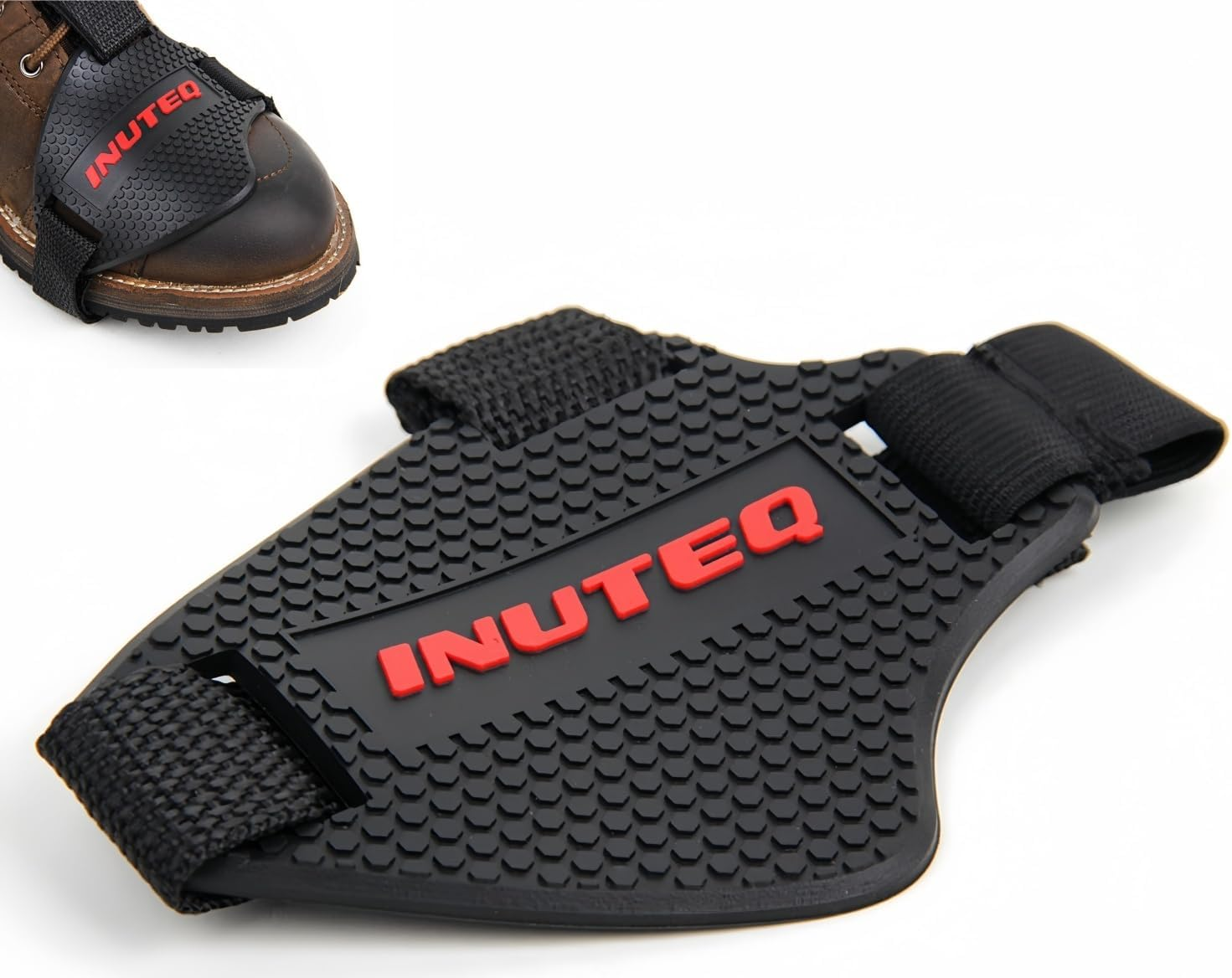 Motorcycle Shoe Protector, Durables Leather Guard, Motorcycle Gear Shift Cover Antiskid Boot Protector, Non Slip Motorbike Footwear Shieldss for Riding (Red - A) image number 5