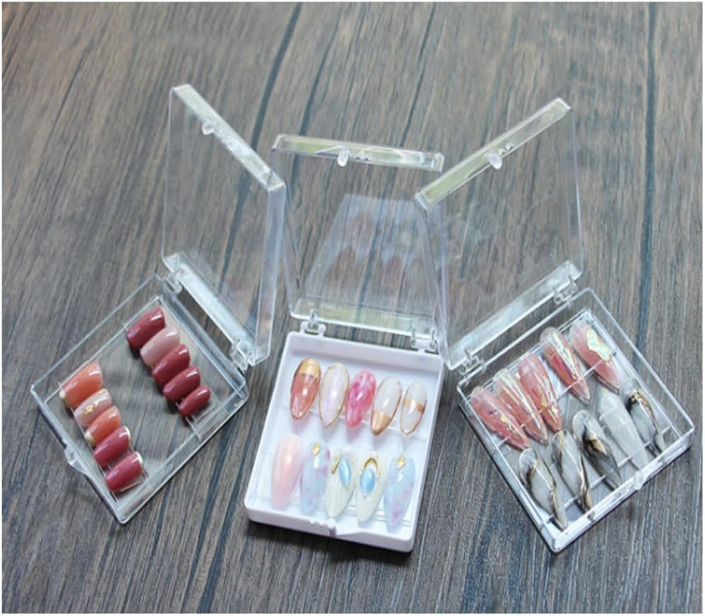 Fabselection Nail Art Storage Box, 12 PCS Display Shelf Display Shelves Fake Nails Clear Display Stand Nail Tip Case Holder Nail Art Container Fake Nail Container Nail Salon Supplies