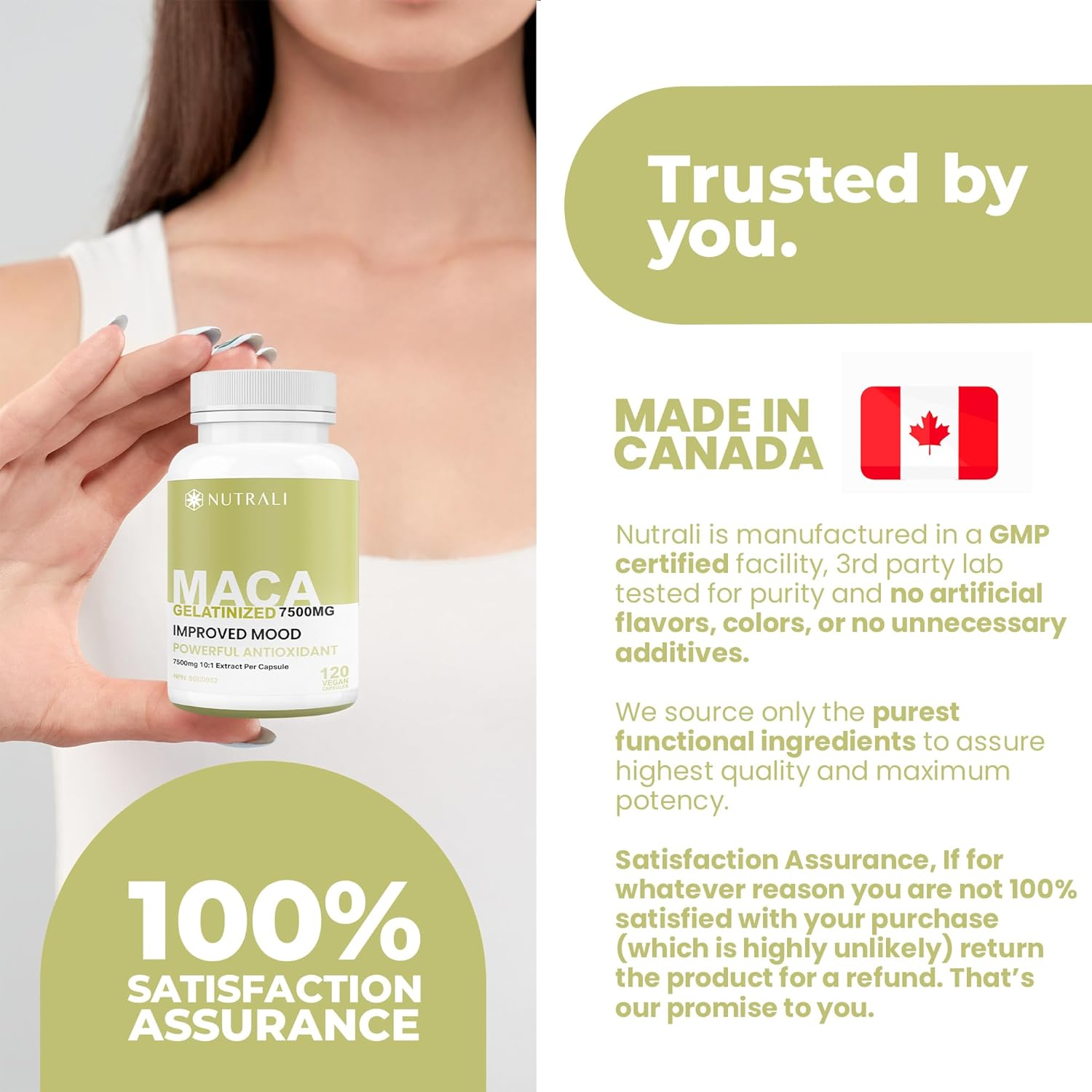 New HIGHEST POTENCY GELATINIZED MACA 750Mg Capsules, Increased Energy, Mood Balance, Maca Supplement for Women and Men, Non-Gmo, Vegan, Gluten Free. 120 Capsules. image number 3