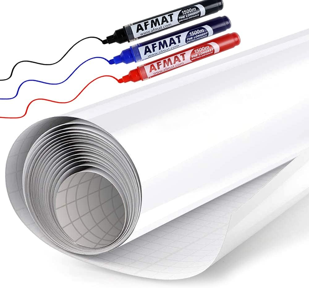White Board Roll, Stick on White Boards for Wall, 1.5X11Ft Dry Erase Roll Peel and Stick, Stain Resistant, Super Sticky Whiteboard Sticker Wall Decal for Wall/Table/Door,3 Markers image number 4