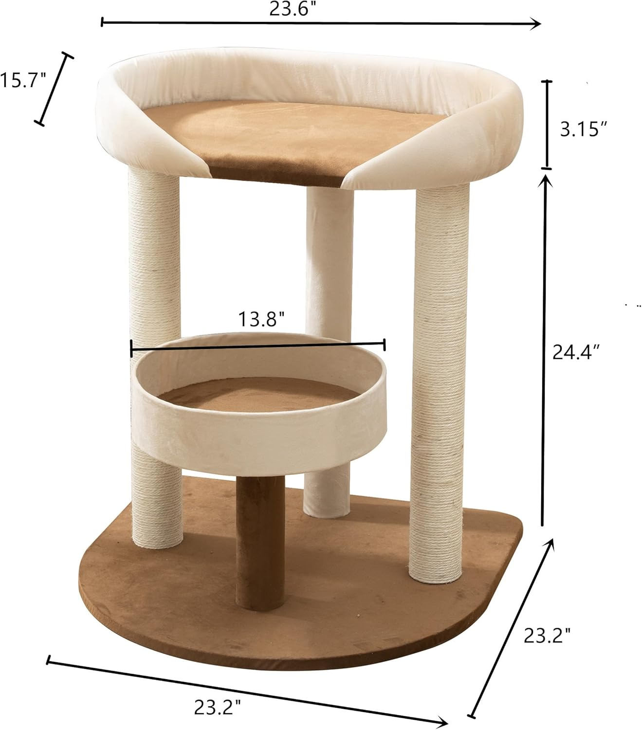 SHENGOCASE Modern Cat Tree Tower with Extra Large Platform Perch Bed for Maine Coon and Big Couch Sofa for Multiple Cats image number 3