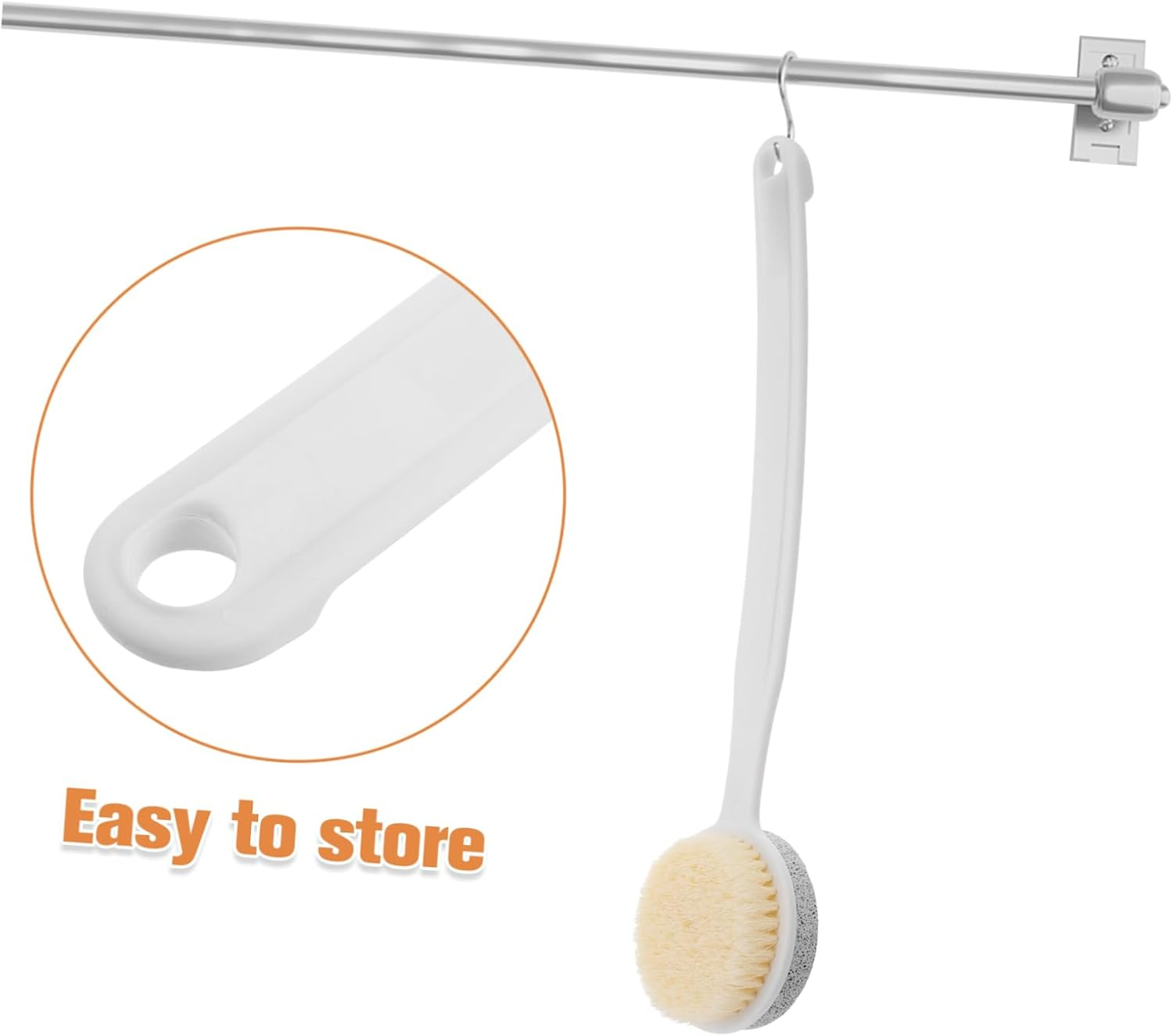 LIFKOME Pumice Stone Foot Brush for Callus Removal Long Handle Foot Exfoliator for Dead Skin Peel Pedicure Tool image number 1