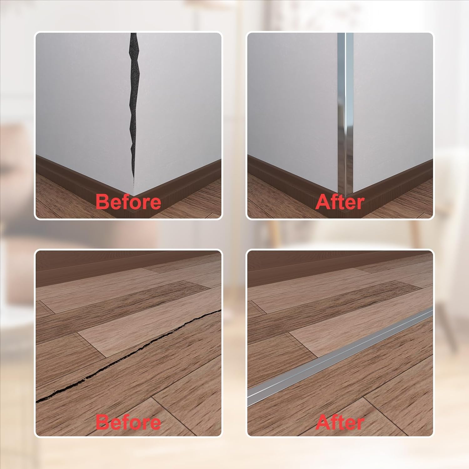 Peel and Stick Wall Molding Trim, Wall Corner Protector, Flexible Molding Trim for Tile and Wall Edges, Furniture Protection and Decoration, 20 Feet X 0.8 Inch, Silver