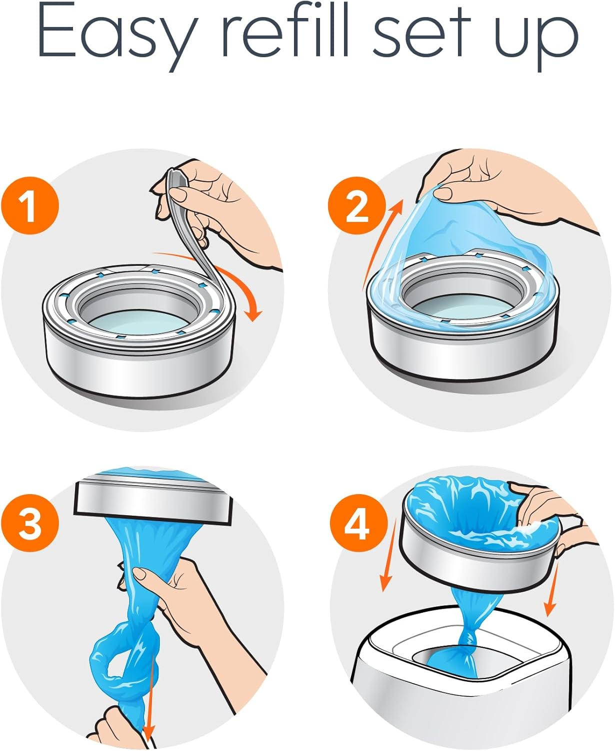 Diaper Genie Bags Refills 270 (Pack of 8) Clean Laundry Scent | Diaper Pail Refills with Max Odor Lock | Holds up to 2160 Newborn Diapers image number 4