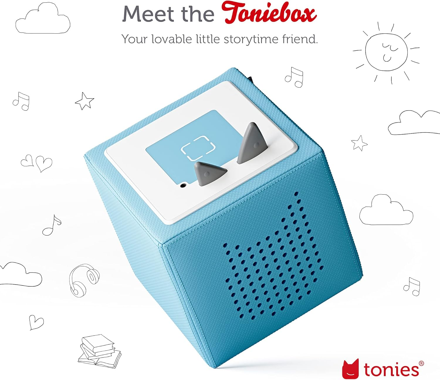 Toniebox Audio Player Starter Set with Elsa, Moana, Cinderella, and Ariel - Imagination Building, Screen-Free Digital Listening Experience for Stories, Music, and More - Light Blue image number 2