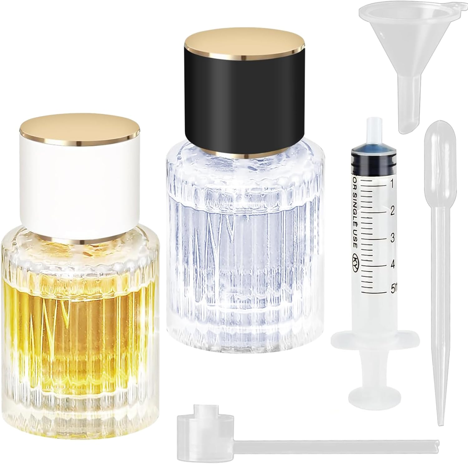 Atb-Foger 30 Ml, 2 Pieces, round Perfume Spray Bottle, Perfume Atomiser Glass for Perfume, Travel, Cosmetics with Funnel, Pipettes and Other Accessories image number 4