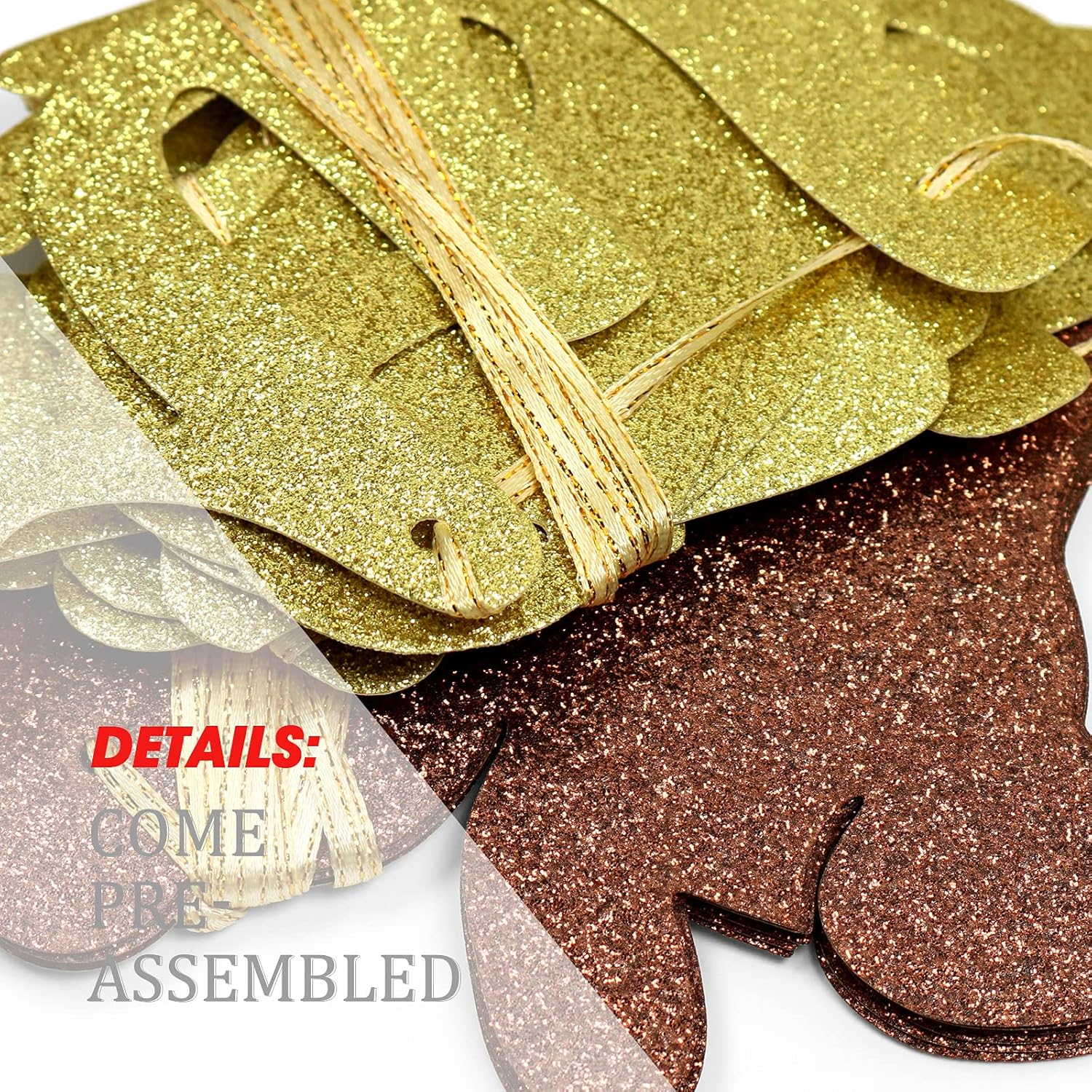 We Can Bearly Wait Glitter Banner, Baby Shower Decorations, Gender Reveal Party Supplies for Teddy Bear Theme Garland (Gold and Brown) image number 1