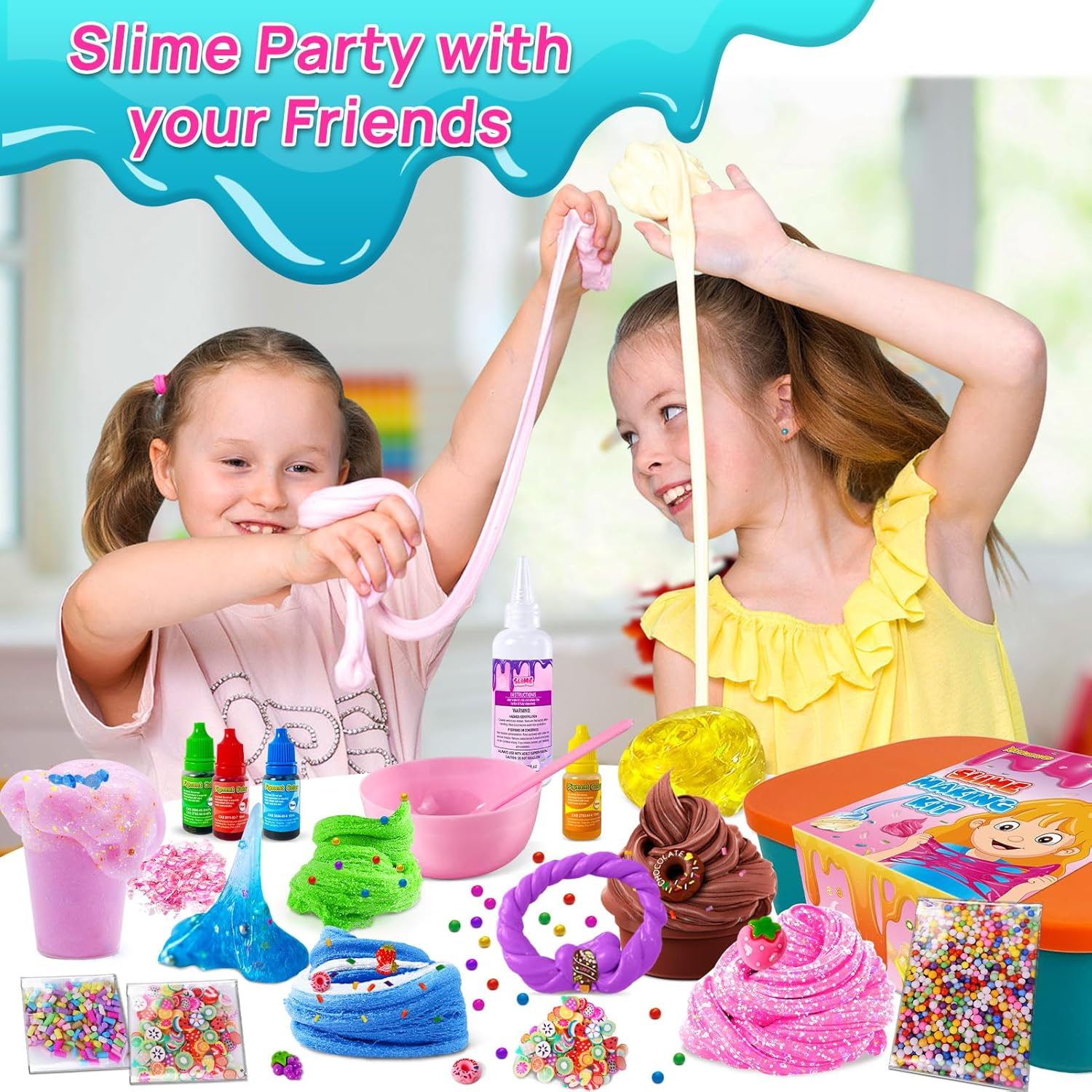 Ice Cream DIY Slime Kit, Slime Making Kit for Girls 10-12, Butter, Foam, Cloud Slime with Add-Ins, Foam Balls, Charms, Gift Toy for Children image number 4