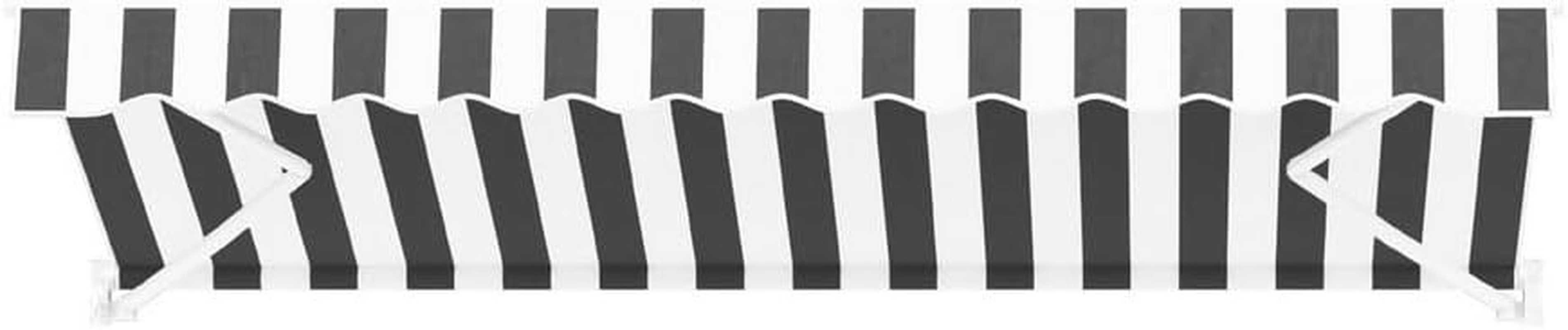 Instahut Retractable Folding Arm Awning Manual Sunshade 4Mx3M Grey White image number 4