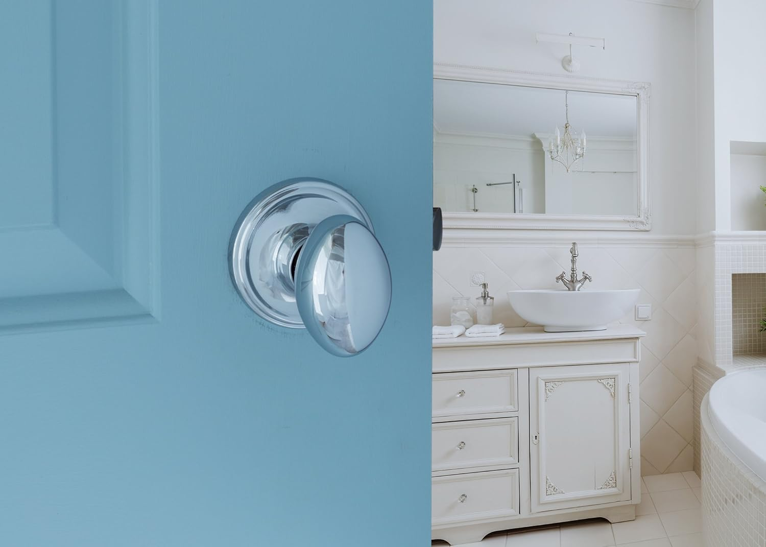 Copper Creek EK2020PS Egg Door Knob, Passage Function, 1 Pack, in Polished Stainless image number 2