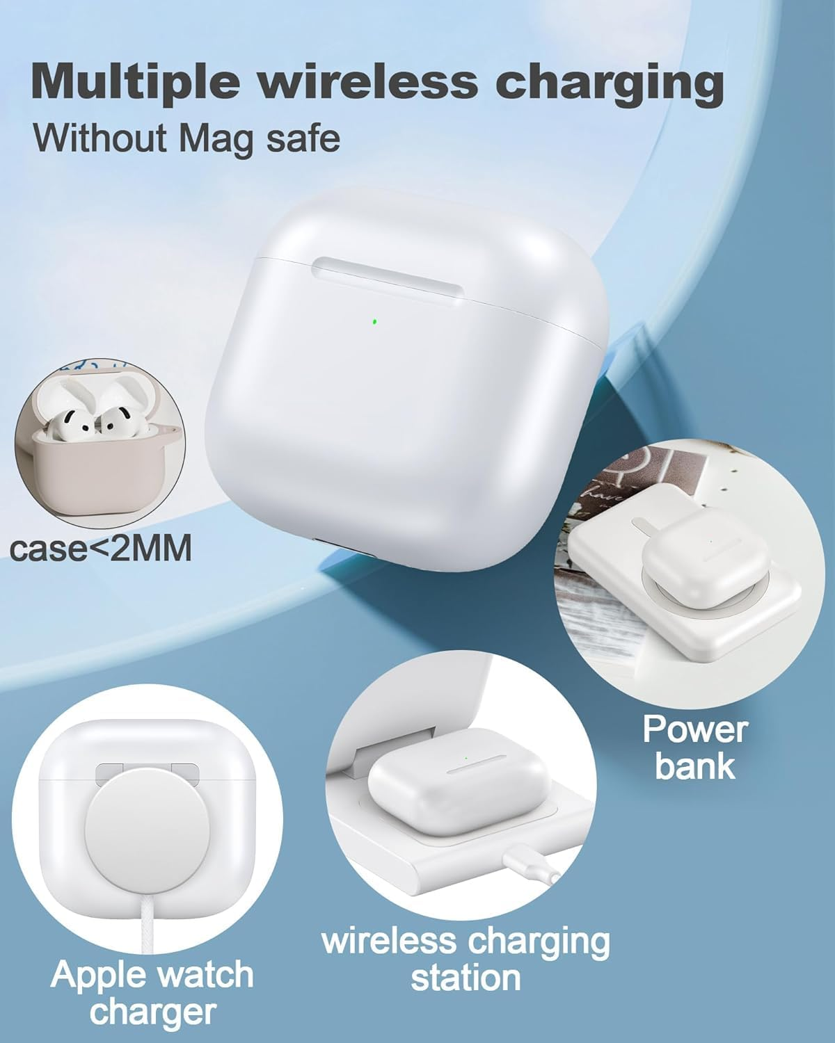 Wireless Charging Case Compatible with Airpods 4Th Generation, USB-C Port with Airpods 4 Charging Case Replacement,No Airpod 4Th image number 2