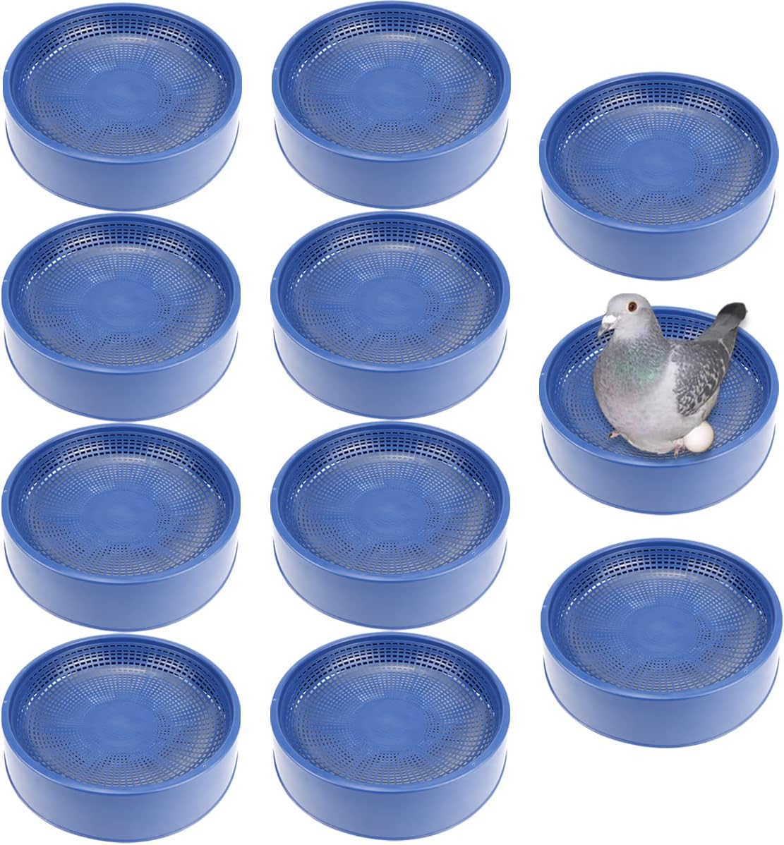 10 Pcs Plastic Pigeon Nest Bird Nest Bowls Pigeon Nest Bowl Breeding Hatching Nest for Pigeons Quails Breeding Hatching (Blue)