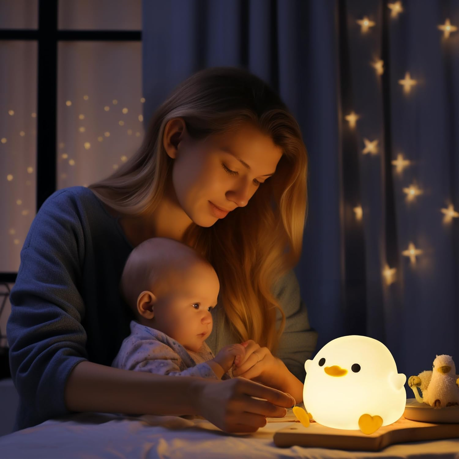 Anywin Dodo Duck Night Light, Silicone Duck Lamp, Dimmable Children'S Room Night Light, Rechargeable LED Bedside Lamp with 20 Minute Timer, Gifts for Boys, Girls image number 2