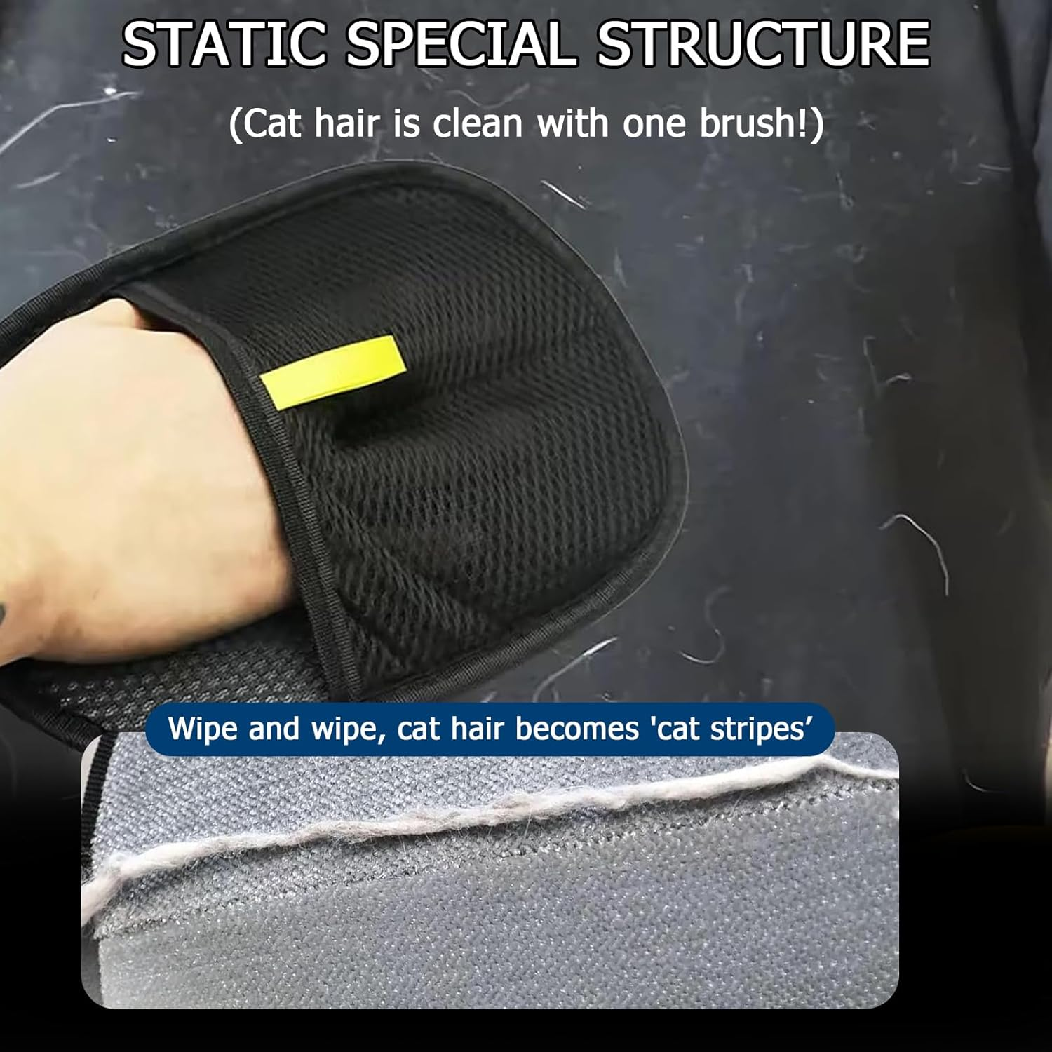 Double Sided Pet Grooming Gloves, Pet Electrostatic Hair Removal for Cats & Dogs, Versatile Grooming Gloves for Washing & Deshedding image number 4