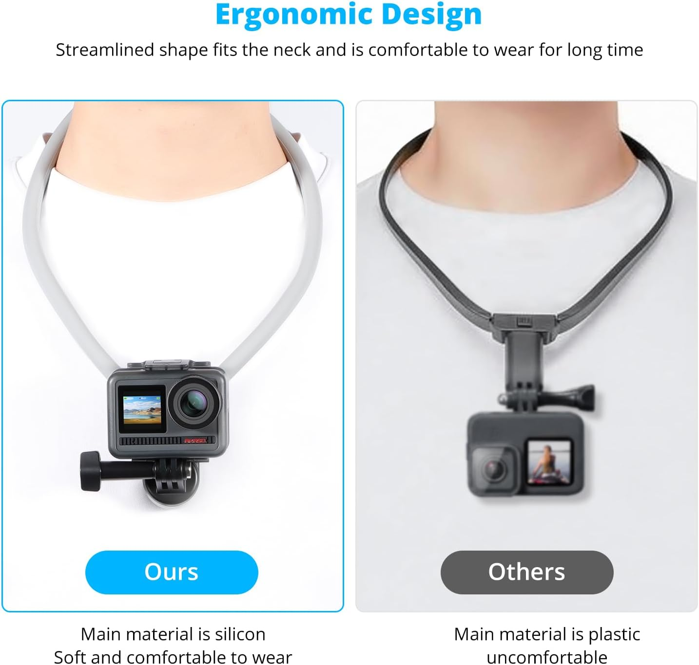 AKASO Magnetic Neck Mount Necklace Holder, Camera POV Mount Compatible with All AKASO Action Camera Models, Hero12/11/10/9/8/7/6/5/4/Max, Osmo Action and Most Action Cameras image number 5