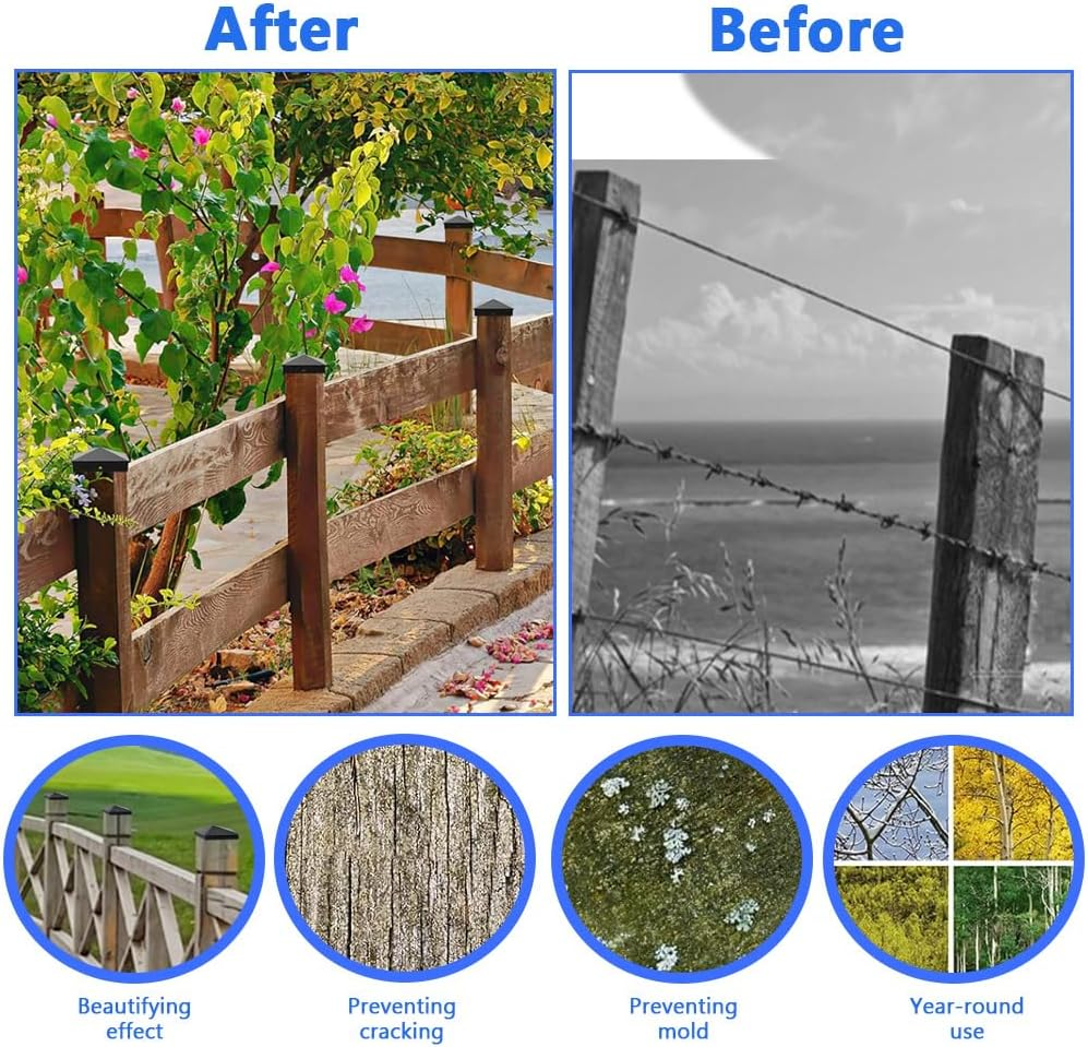 TANCUDER Pack of 10 Post Caps, 10 X 10 Cm, Fence Post Caps, Plastic Fence Post Attachments, Square Fence Post Protection Caps with 20 Screws for Wooden Post Fences and Patio Posts image number 4