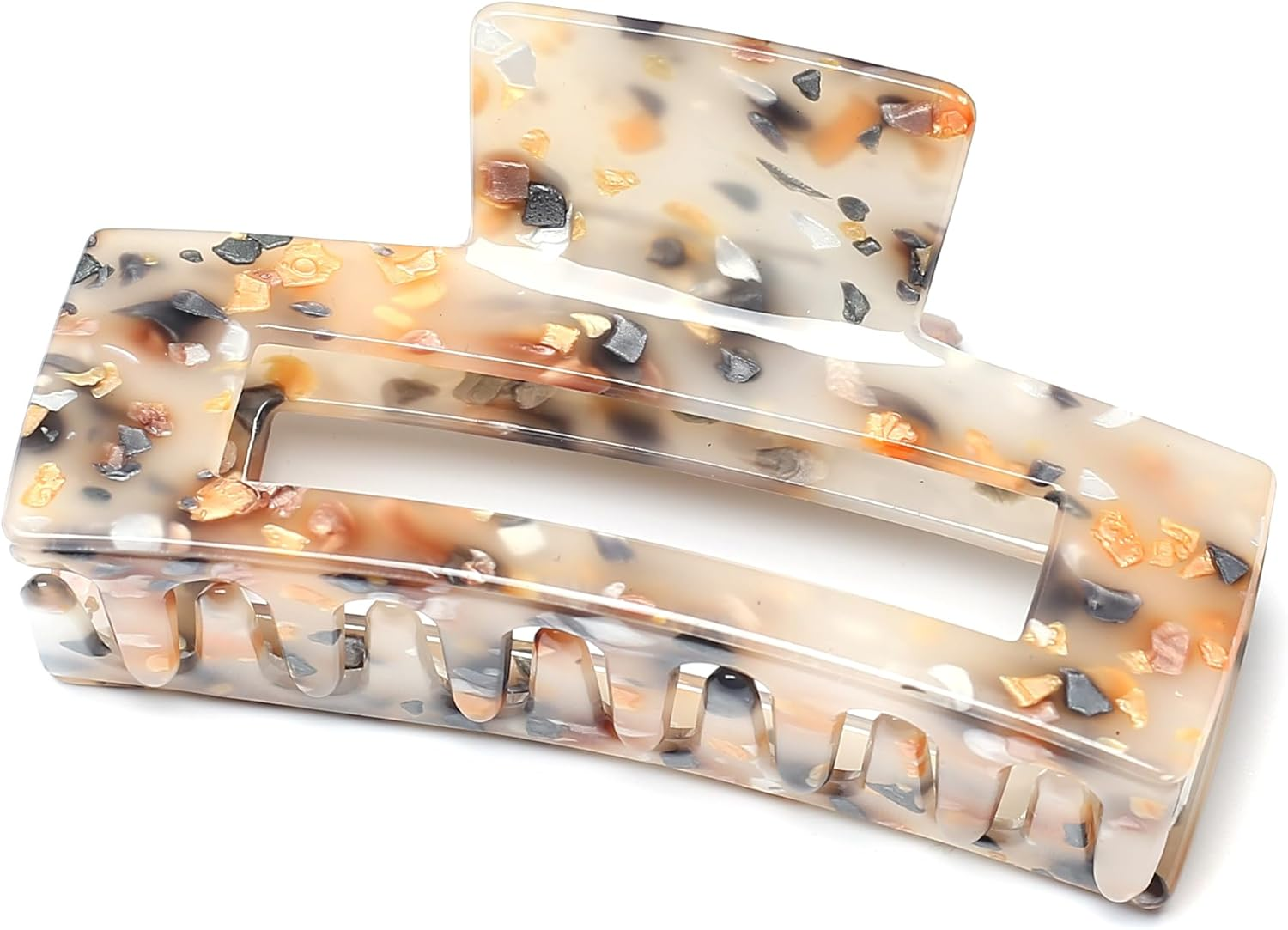 Qingoo Large Rectangular Claw Hair Clip Beautiful Women'S Hair Accessories Elegant Hair Accessory 1 Piece (10 Cm X 5.5 Cm, Orange) image number 5