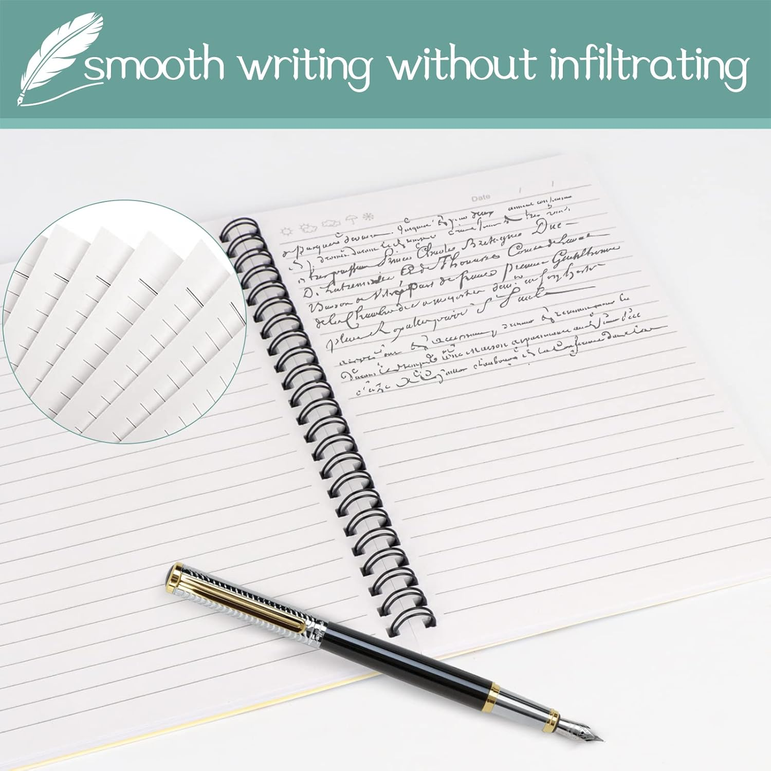 FYY A5 Spiral Notebook Set of 3 - Spiral Journal College Ruled Coil Notebook for School & Work with Hardcover and 80 Sheets/160 Lined Pages, 6 &times; 8 Inch, Marble image number 6