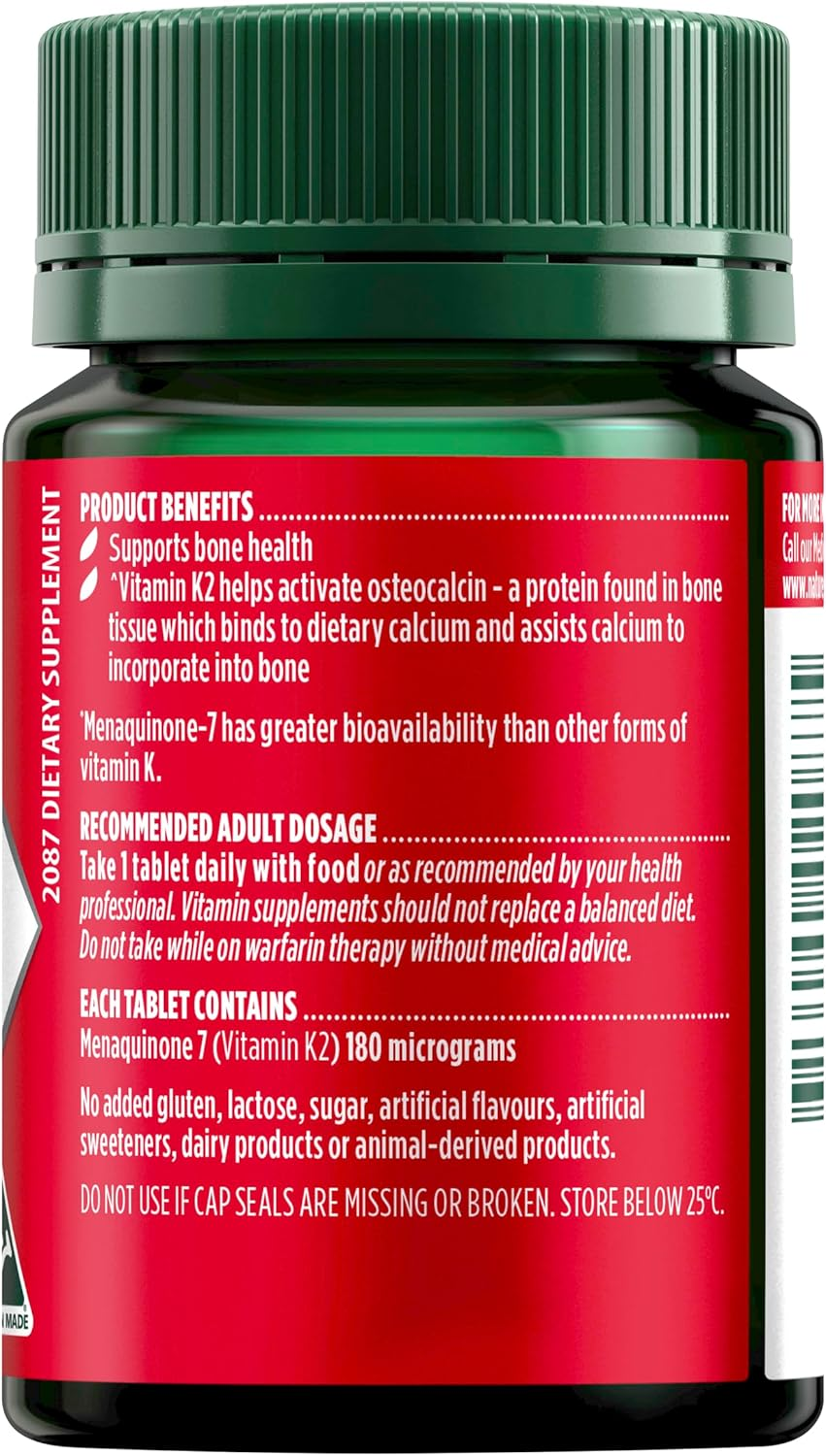 Nature'S Own Vitamin K2 180Mcg 60 Tablets image number 3