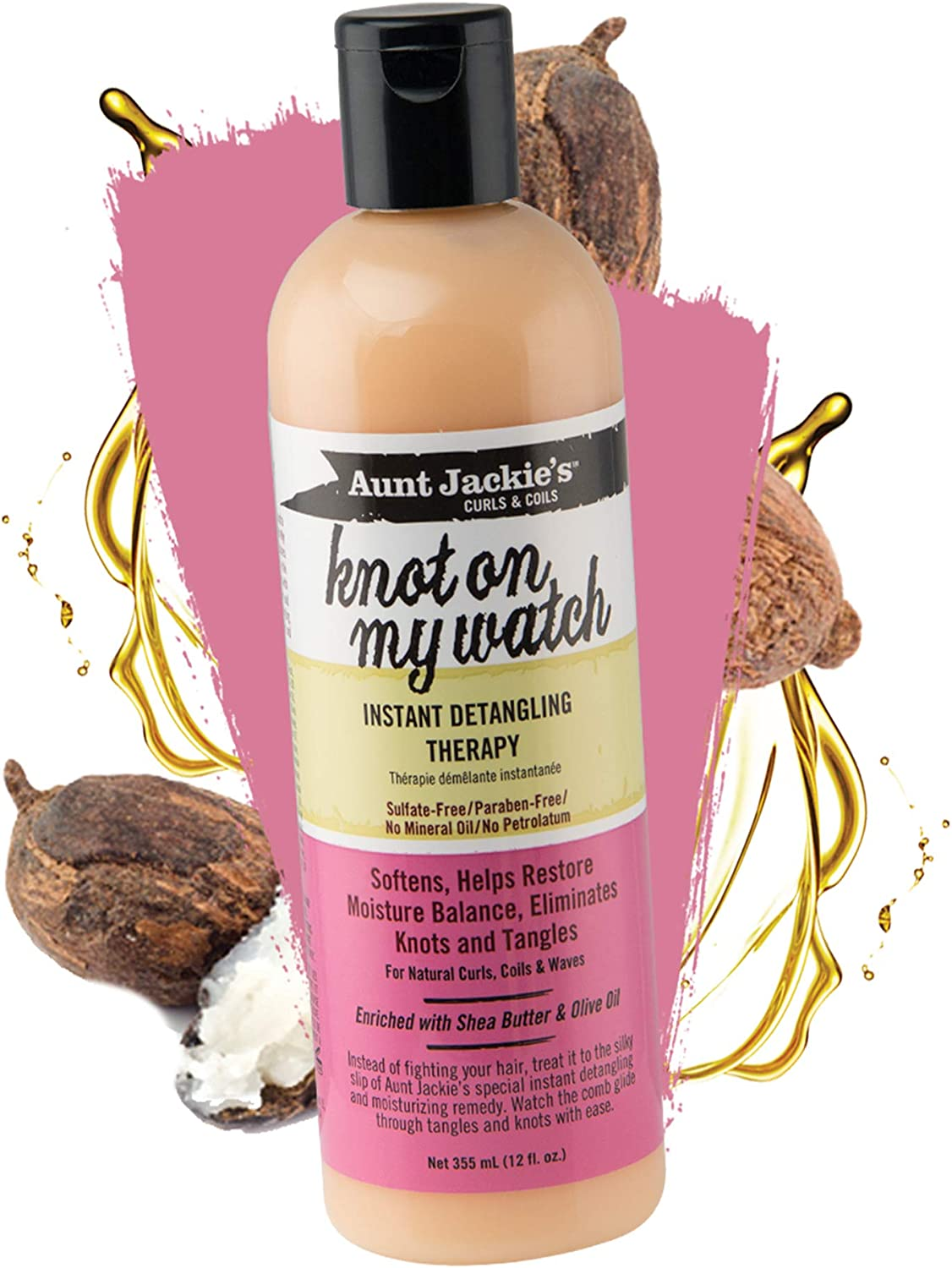 Aunt Jackie'S Curls and Coils Knot on My Watch Instant Hair Detangling Therapy for Natural Curls, Coils and Waves, Enriched with Shea Butter, 16 Oz image number 1