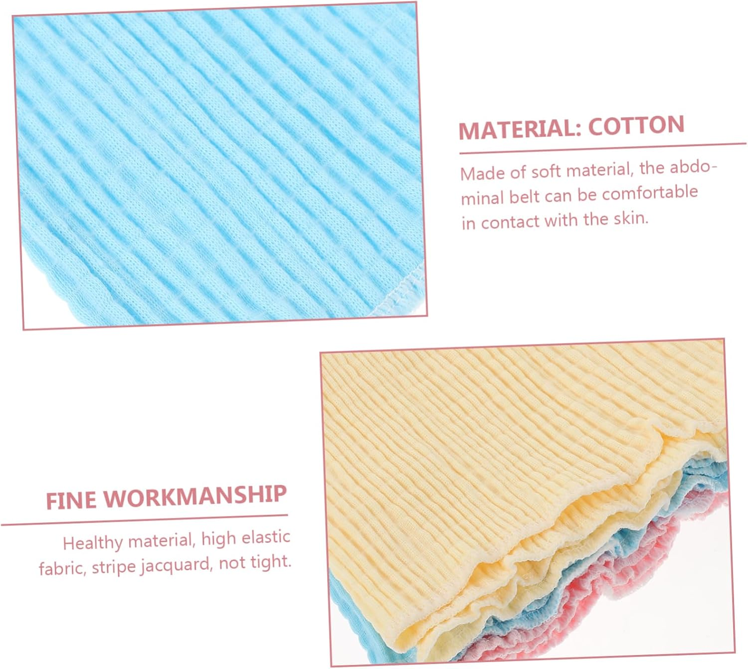 Toyvian 3Pcs Cotton Infant Bellyband Newborn Toddler Belly Protector Thickened Elastic Belly Belt Assorted Colors Soft Baby Abdominal Wrap for Boys and Girls image number 6
